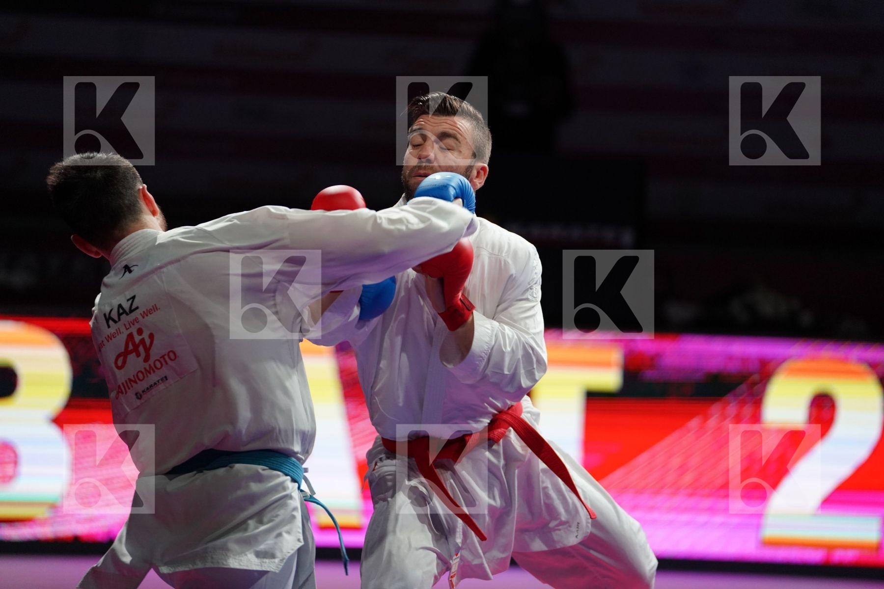JAKUPI BERAT (MACEDONIA) VS CHIKHMAREV IGOR (KAZAKHSTAN) in Senior Kumite -84 Kg - Bronze bout