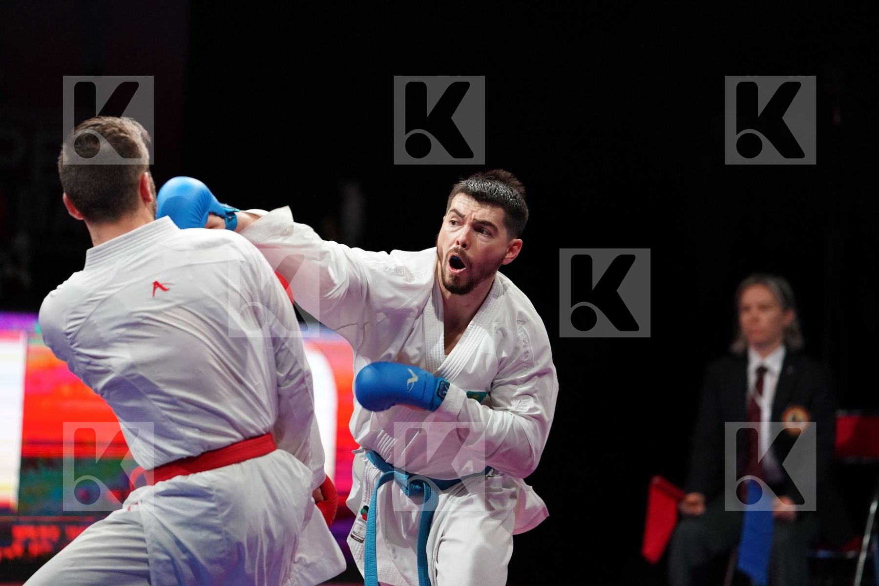 JAKUPI BERAT (MACEDONIA) VS CHIKHMAREV IGOR (KAZAKHSTAN) in Senior Kumite -84 Kg - Bronze bout