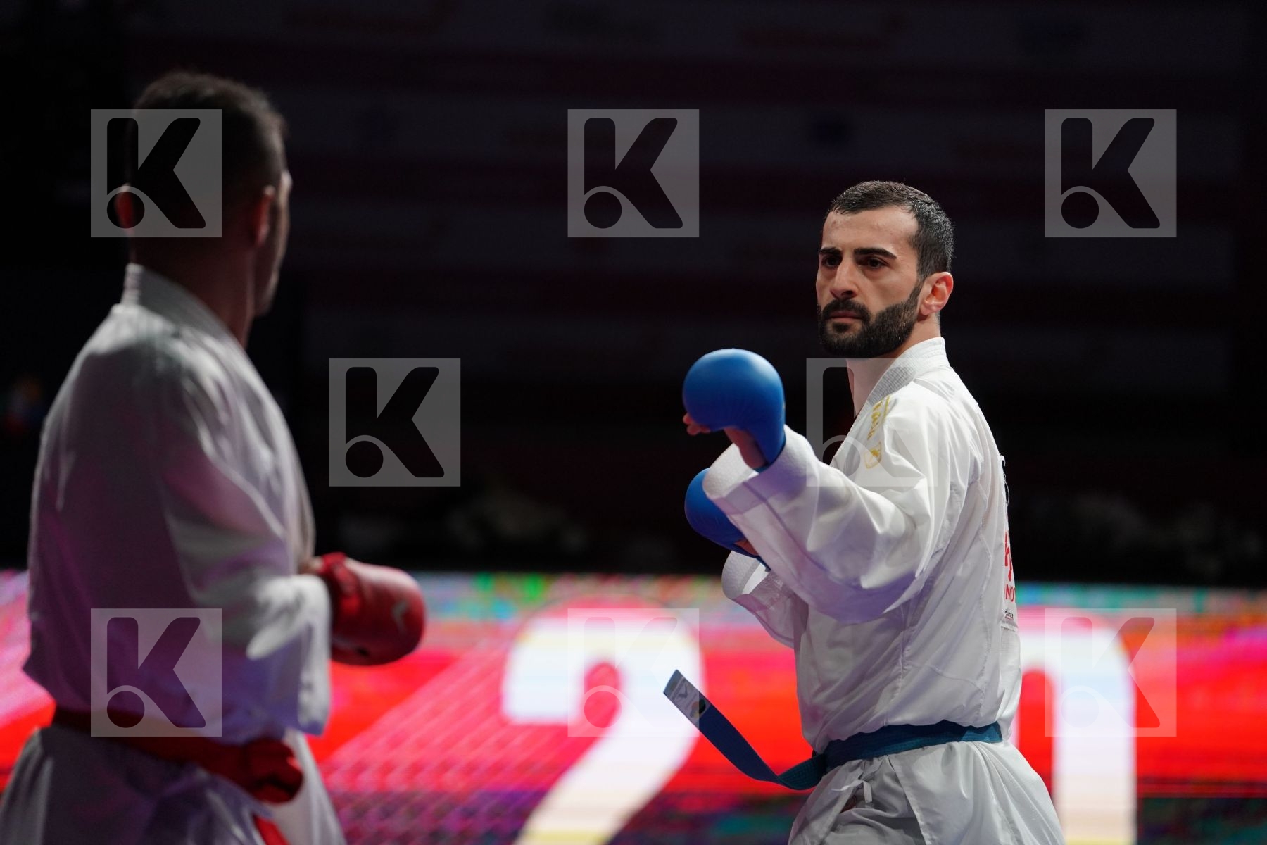 POORSHAB ZABIOLLAH (IRAN) VS AKTAS UGUR (TURKEY) in Senior Kumite -84 Kg - Bronze bout