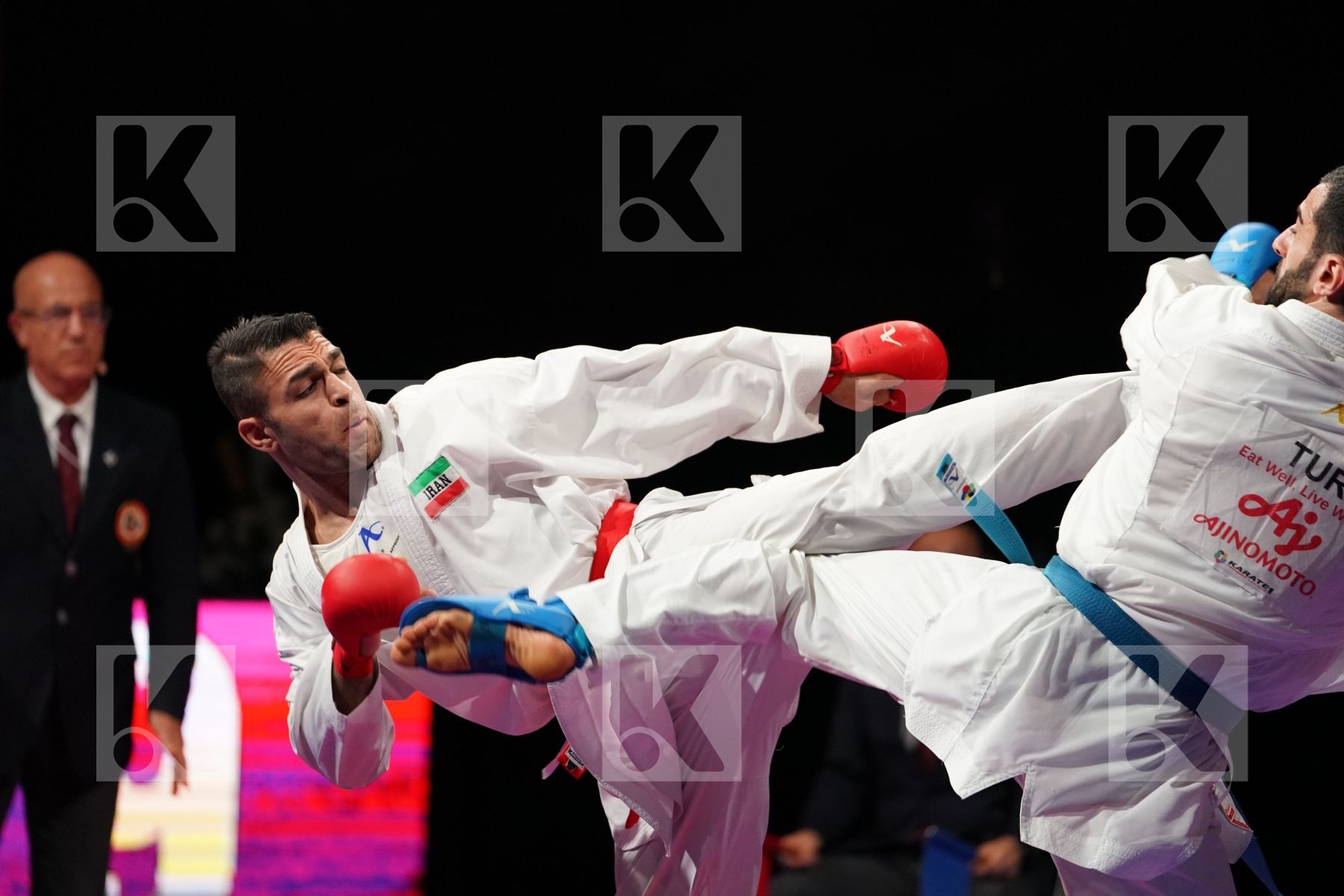 POORSHAB ZABIOLLAH (IRAN) VS AKTAS UGUR (TURKEY) in Senior Kumite -84 Kg - Bronze bout
