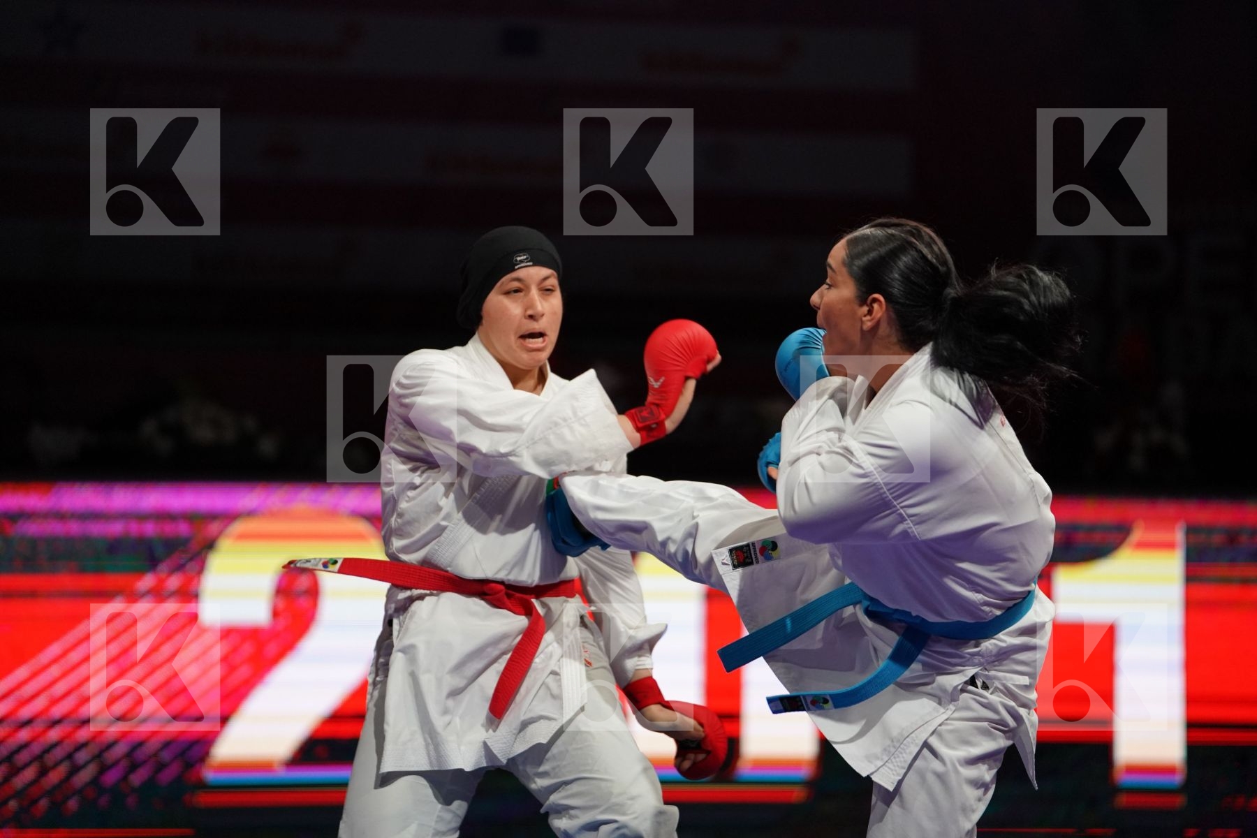 ATIF IMENE (ALGERIA) VS TORRES GARCIA MARIA (SPAIN) in Senior Kumite 68+ Kg - Bronze bout