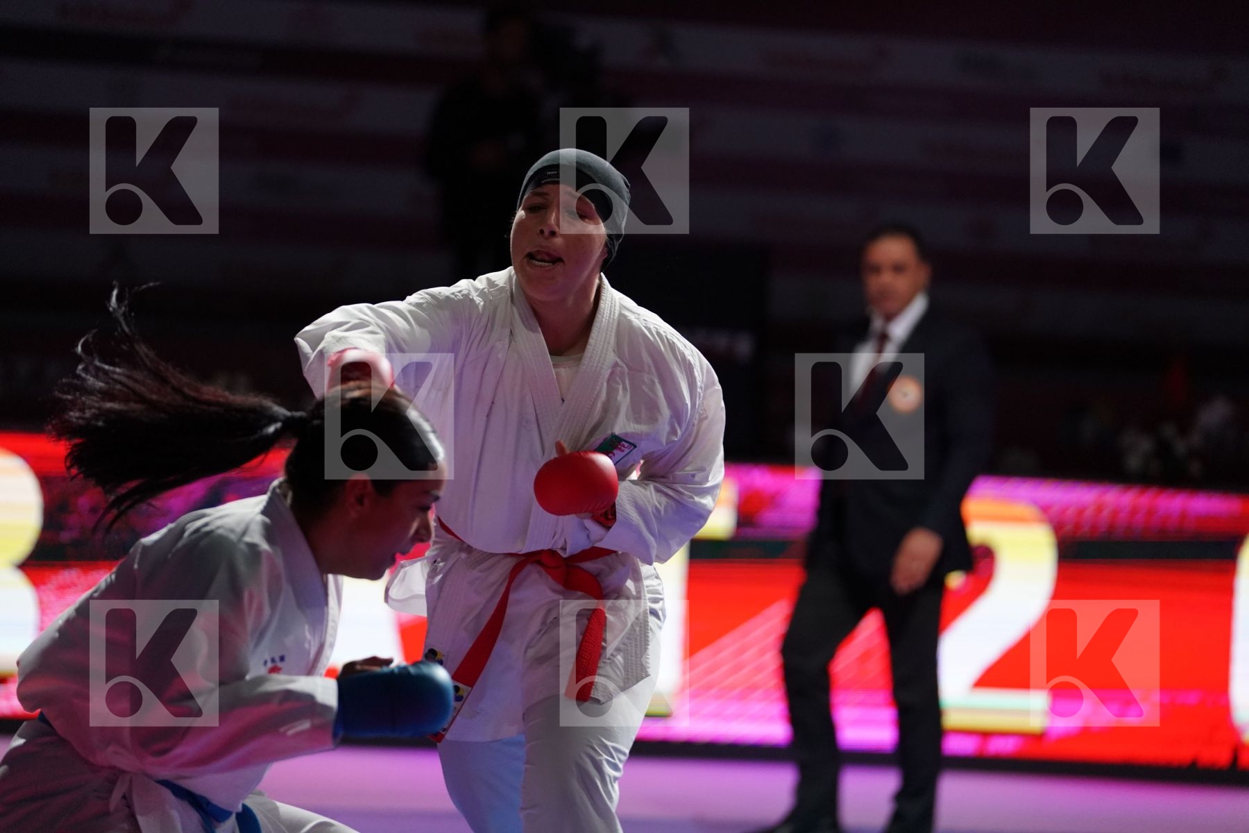 ATIF IMENE (ALGERIA) VS TORRES GARCIA MARIA (SPAIN) in Senior Kumite 68+ Kg - Bronze bout