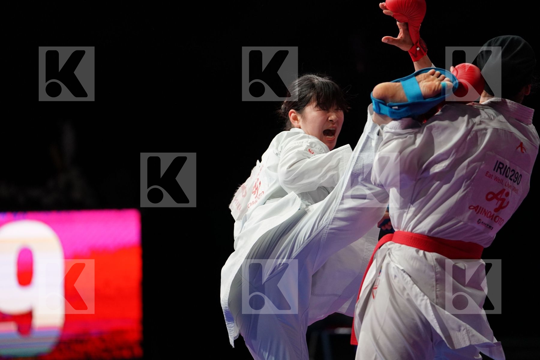 ABBASLI HAMIDEH (IRAN) VS SAITO AYAKA (JAPAN) in Senior Kumite 68+ Kg - Bronze bout