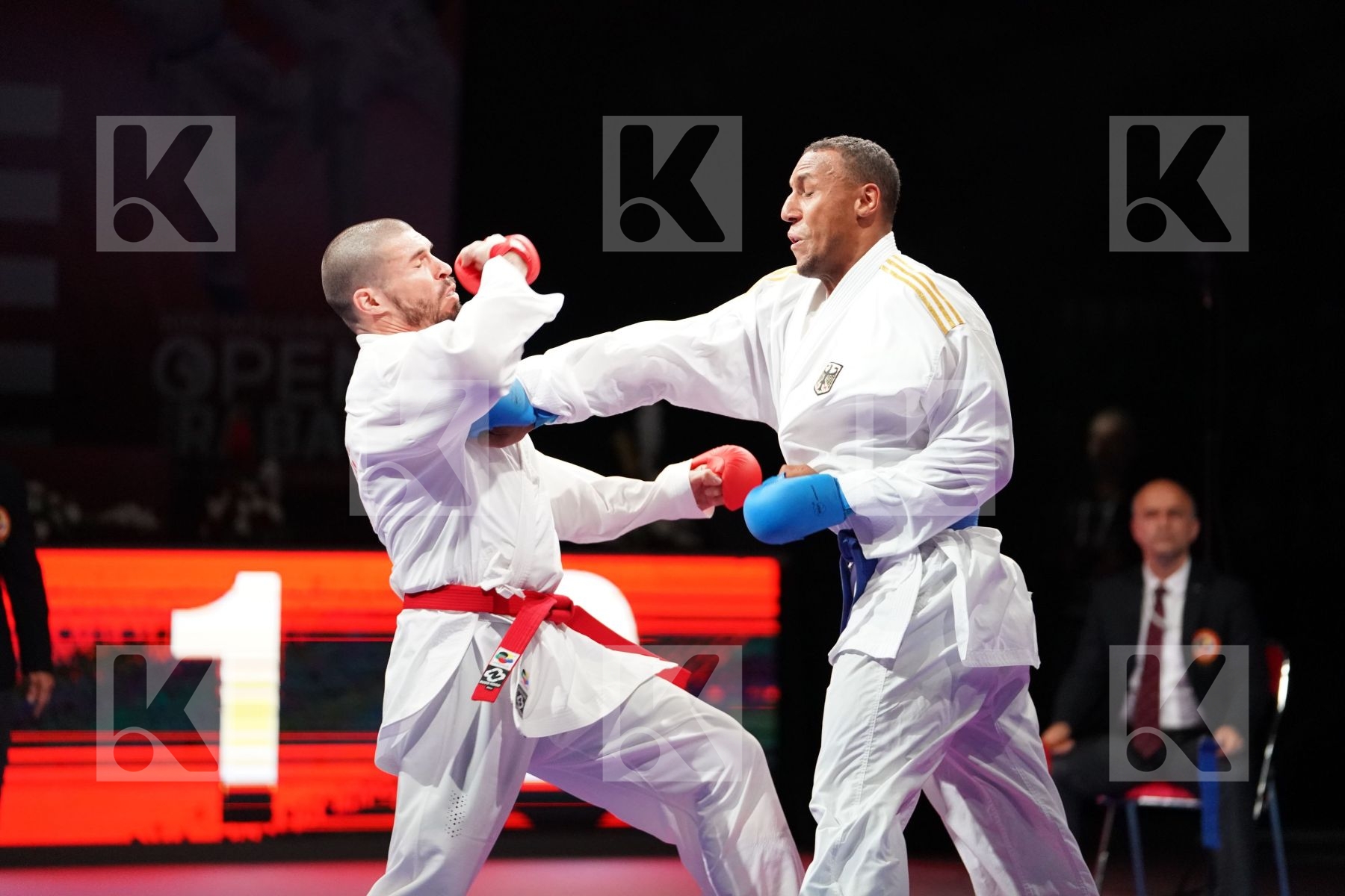 REIS FILIPE (PORTUGAL) VS HORNE JONATHAN (GERMANY) in Senior Kumite 84+ Kg - Bronze bout