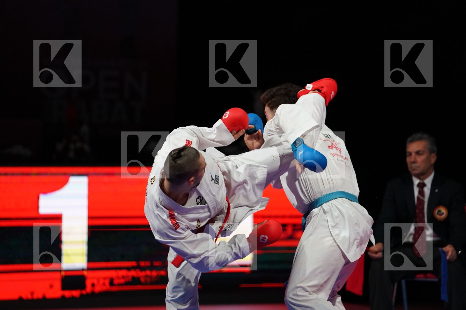 HORUNA STANISLAV (UKRAINE) VS ASIABARI ALI ASGHAR (IRAN) in Senior Kumite -75 Kg - Gold bout