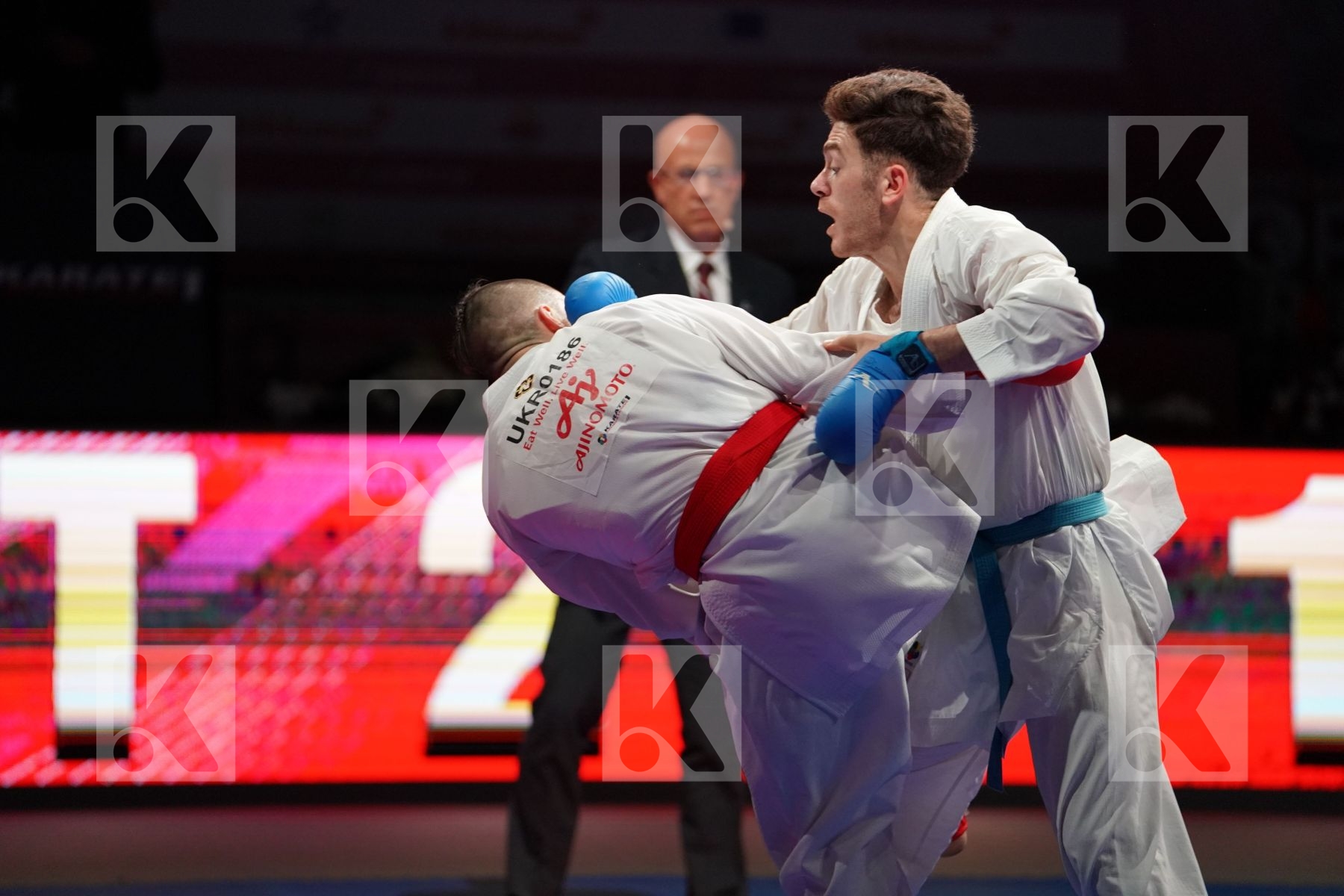 HORUNA STANISLAV (UKRAINE) VS ASIABARI ALI ASGHAR (IRAN) in Senior Kumite -75 Kg - Gold bout
