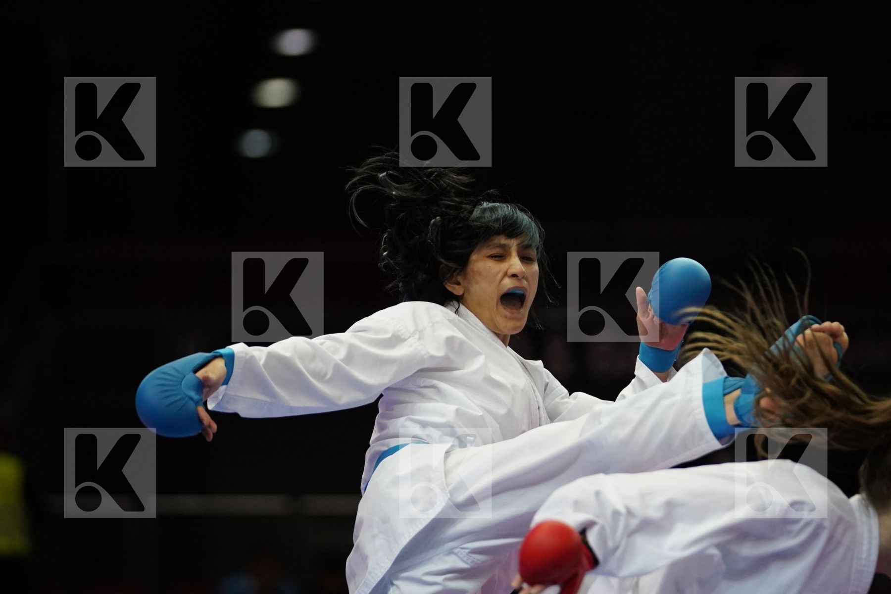 SHARA HUBRICH (GERMANY) VS SHIAU-SHUANG GU (CHINESE TAIPEI) in Senior Kumite -50 Kg - Bronze bout