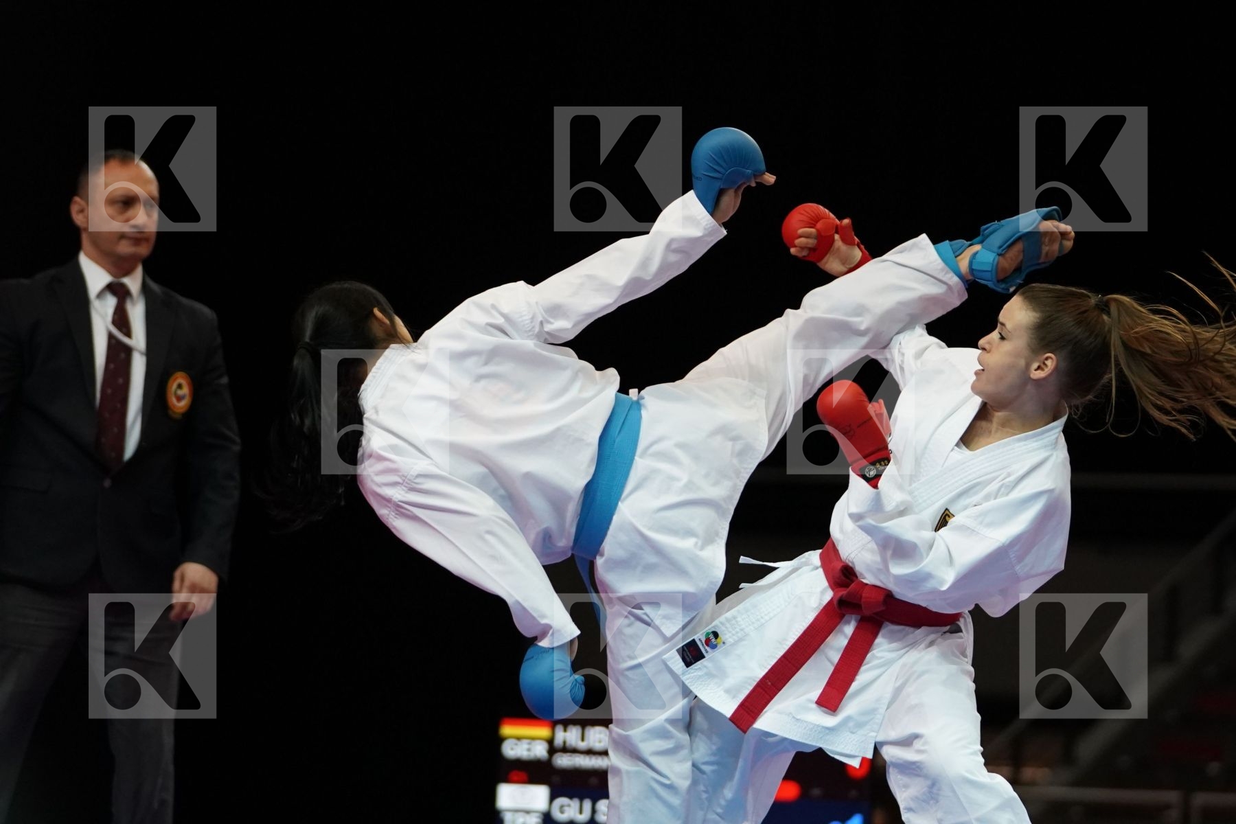 SHARA HUBRICH (GERMANY) VS SHIAU-SHUANG GU (CHINESE TAIPEI) in Senior Kumite -50 Kg - Bronze bout