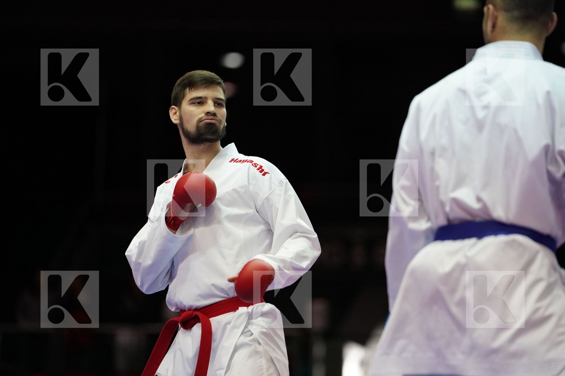 DANIEL GYORGY (HUNGARY) VS ZABIHOLLAH POORSHAB  (ISLAMIC REPUBLIC OF IRAN) in Senior Kumite -84 Kg - Bronze bout