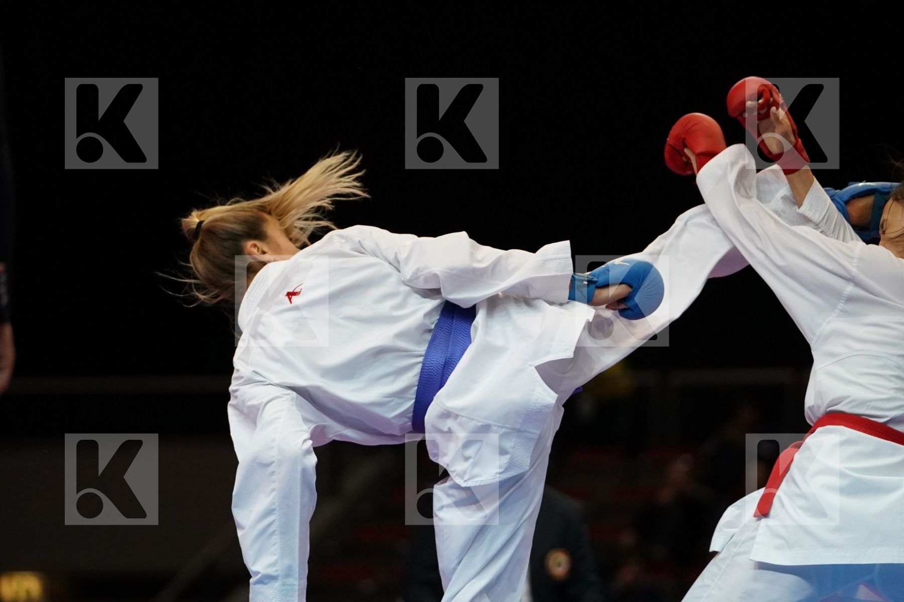 SABINA ZAKHAROVA (KAZAKHSTAN) VS ANZHELIKA TERLIUGA (UKRAINE) in Junior Kumite Male -55 Kg - Bronze bout