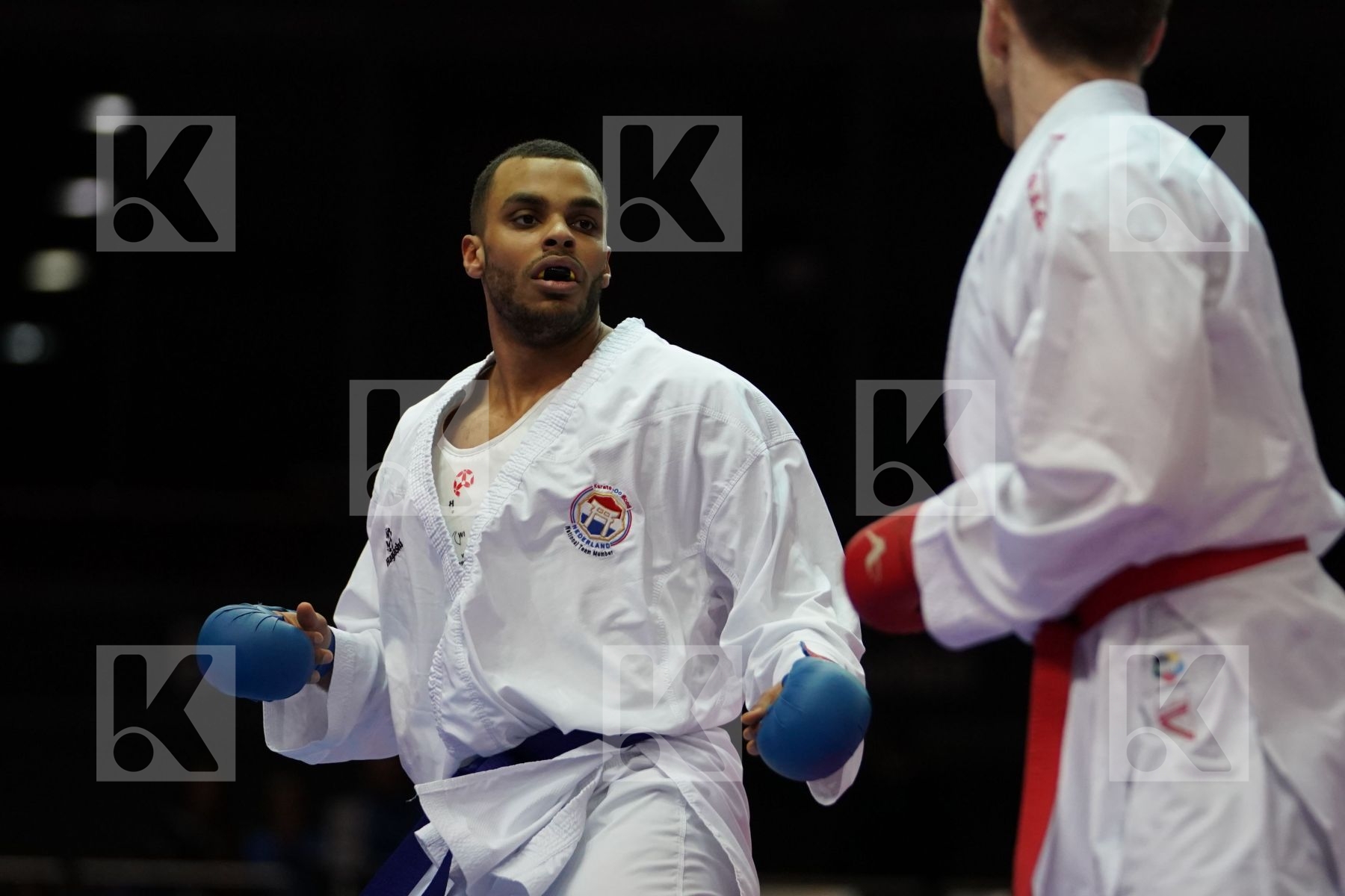 ANDREI GRINEVICH (BELARUS) VS TYRON-DARNELL LARDY (NETHERLANDS) in Senior Kumite 84+ Kg - Bronze bout