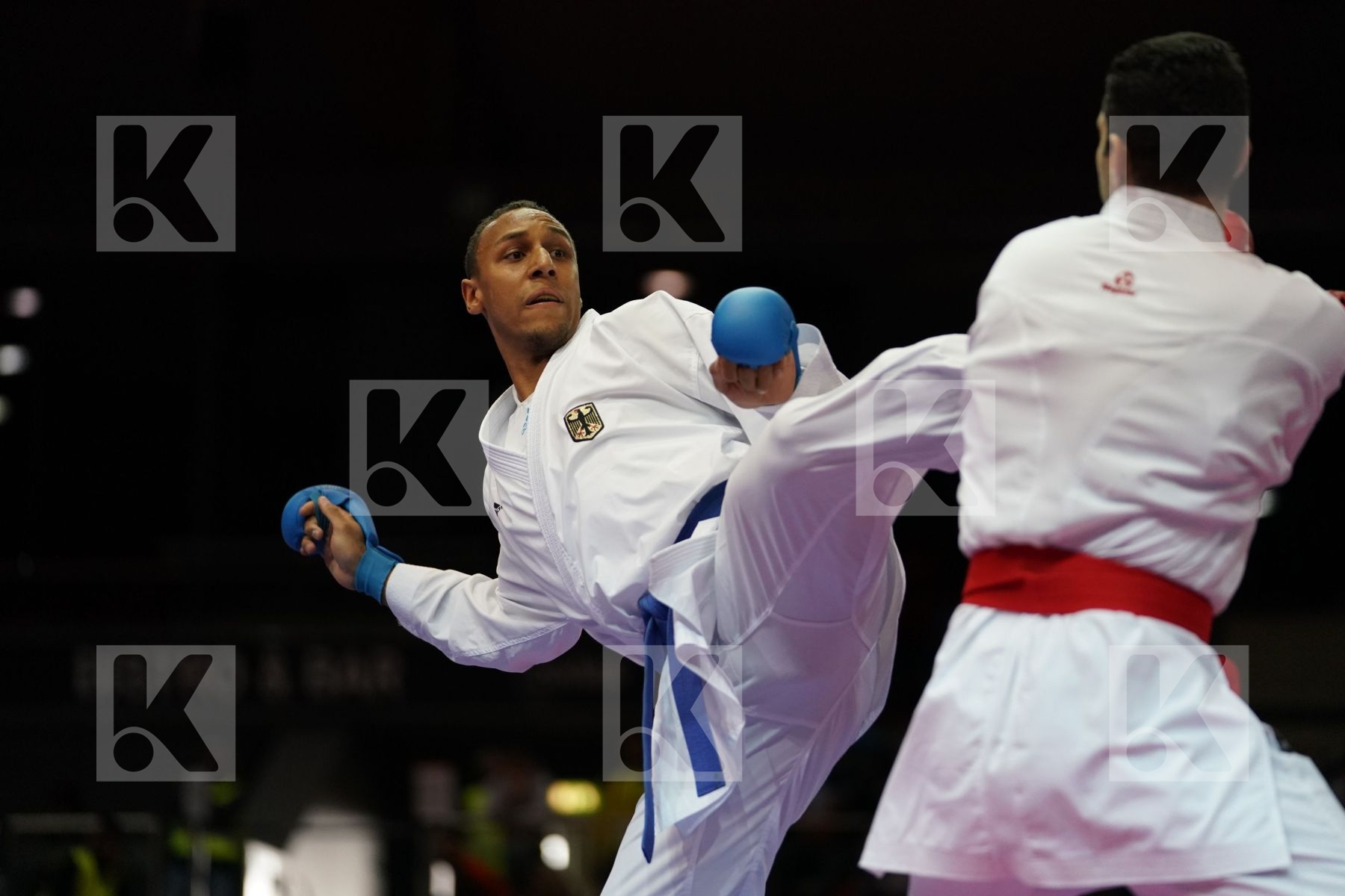 SAMAN HEYDARI  (ISLAMIC REPUBLIC OF IRAN) VS JONATHAN HORNE (GERMANY) in Senior Kumite 84+ Kg - Bronze bout