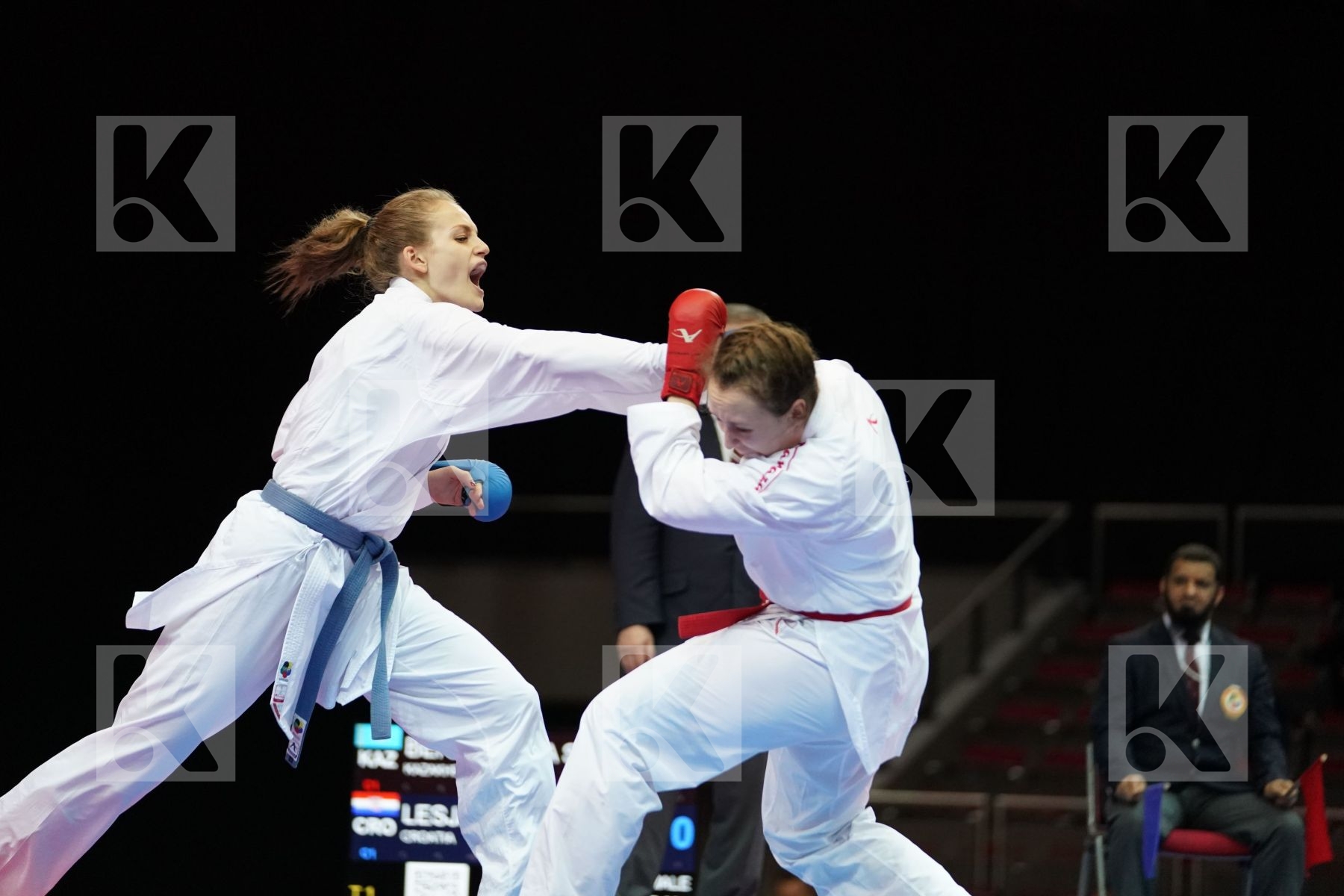 SOFYA BERULTSEVA (KAZAKHSTAN) VS LUCIJA LESJAK (CROATIA) in Senior Kumite 68+ Kg - Bronze bout