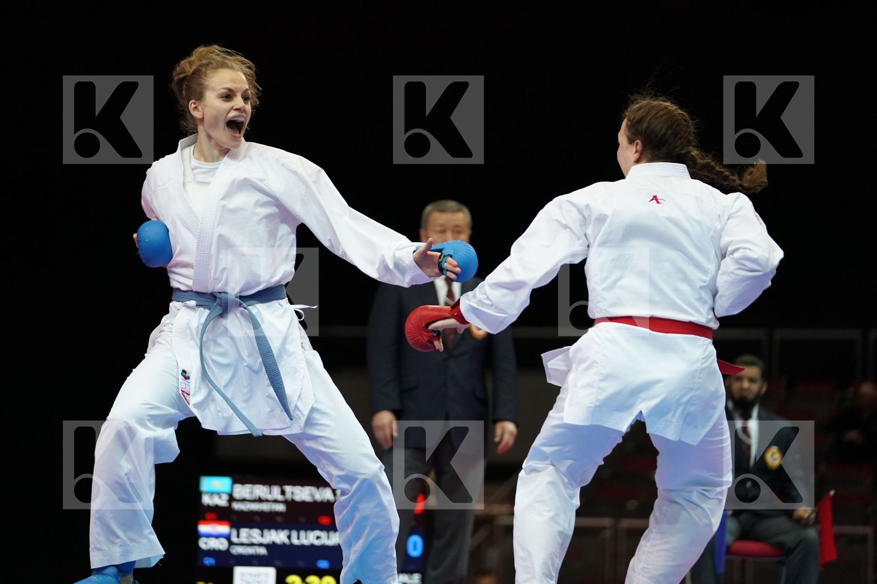 SOFYA BERULTSEVA (KAZAKHSTAN) VS LUCIJA LESJAK (CROATIA) in Senior Kumite 68+ Kg - Bronze bout