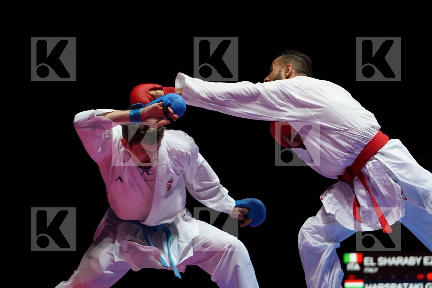 AHMED MOHEY EL SHARABY EZZAT (ITALY) VS GABOR HARSPATAKI (HUNGARY) in Senior Kumite -75 Kg - Gold bout