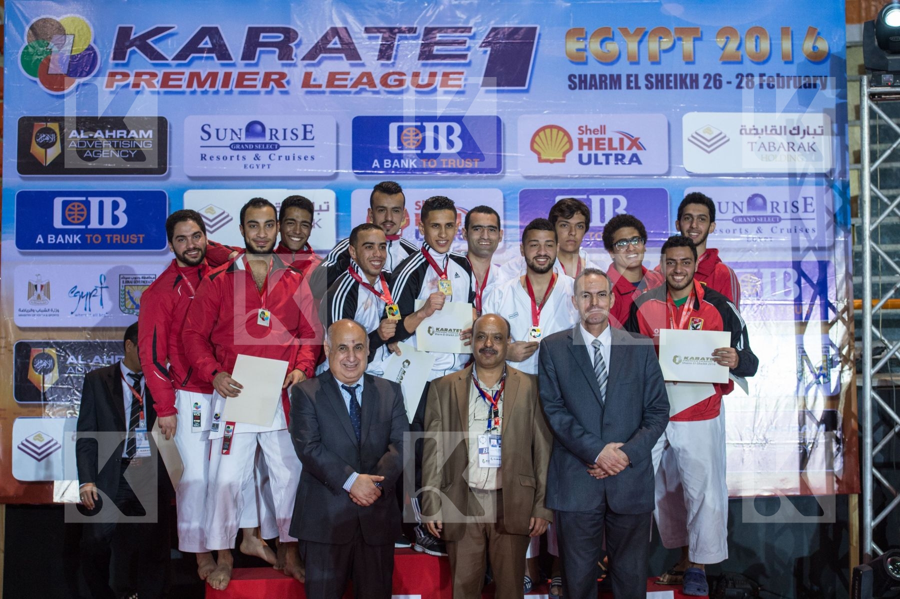 Egypt kata male Morocco podium team