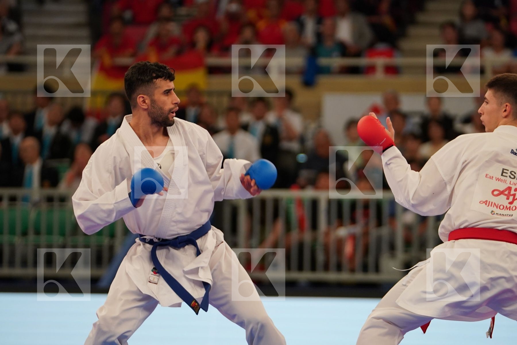 ORTIZ_FERNANDEZ ALEJANDRO (SPAIN) vs HASSANNIAIDEILAMI MAJID (IRAN) in Senior Kumite -60 Kg - Bronze bout