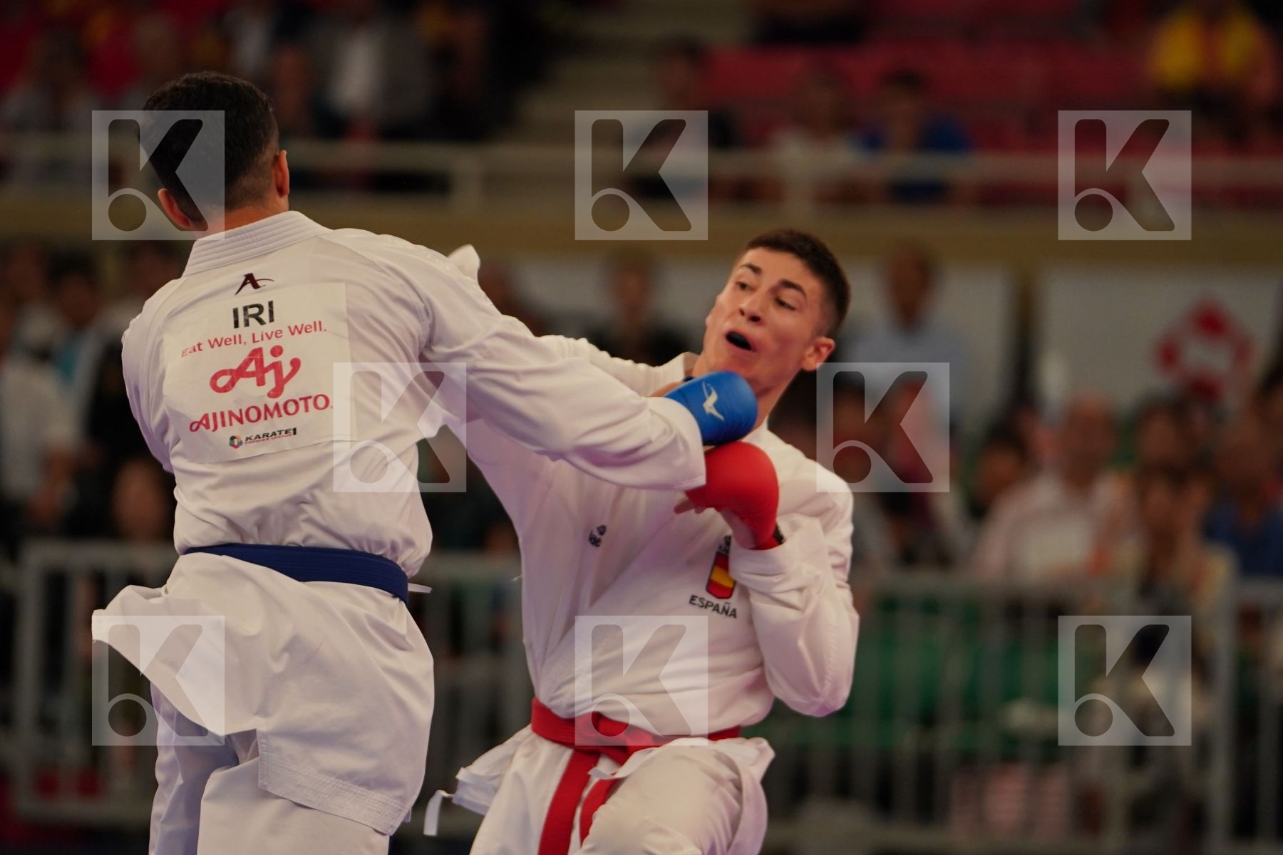 ORTIZ_FERNANDEZ ALEJANDRO (SPAIN) vs HASSANNIAIDEILAMI MAJID (IRAN) in Senior Kumite -60 Kg - Bronze bout