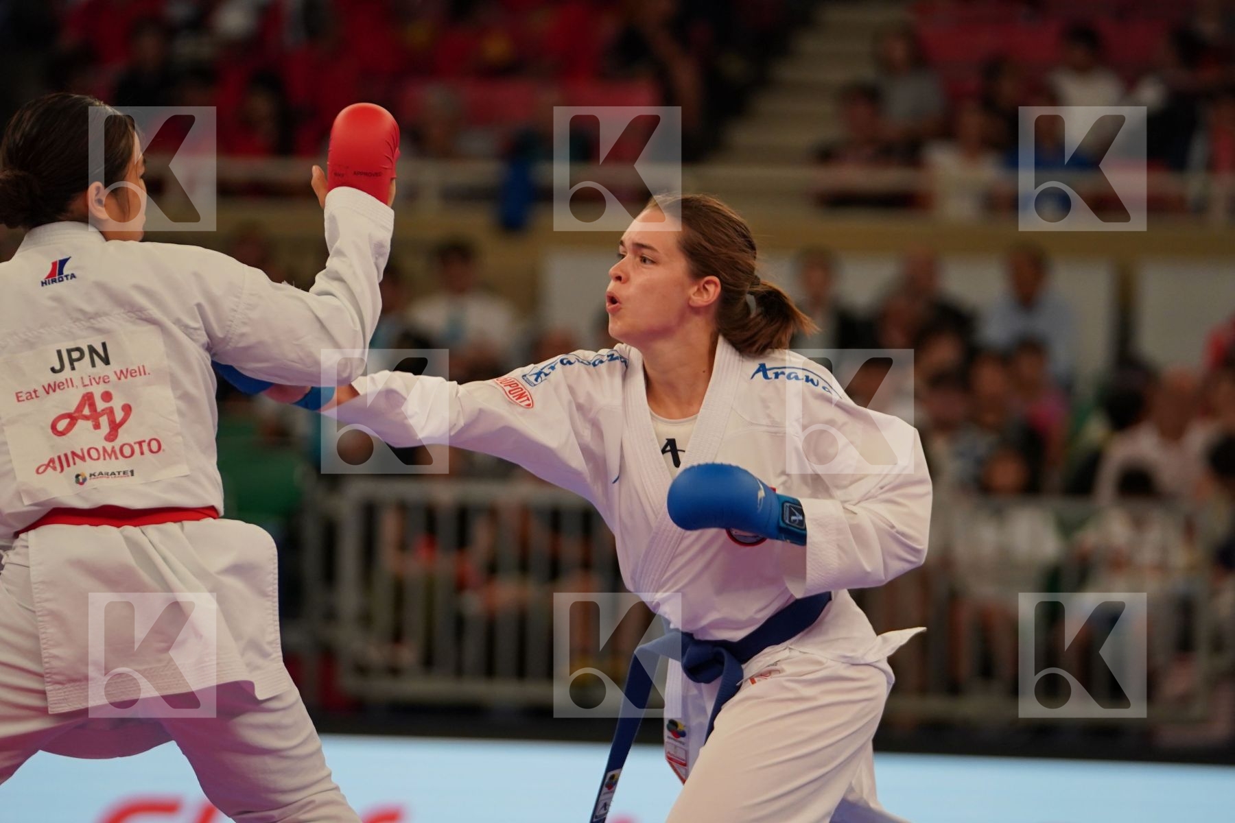 NAKAMURA SHIORI (JAPAN) vs WARLING JENNIFER (LUXEMBOURG) in Senior Kumite -55 Kg - Bronze bout