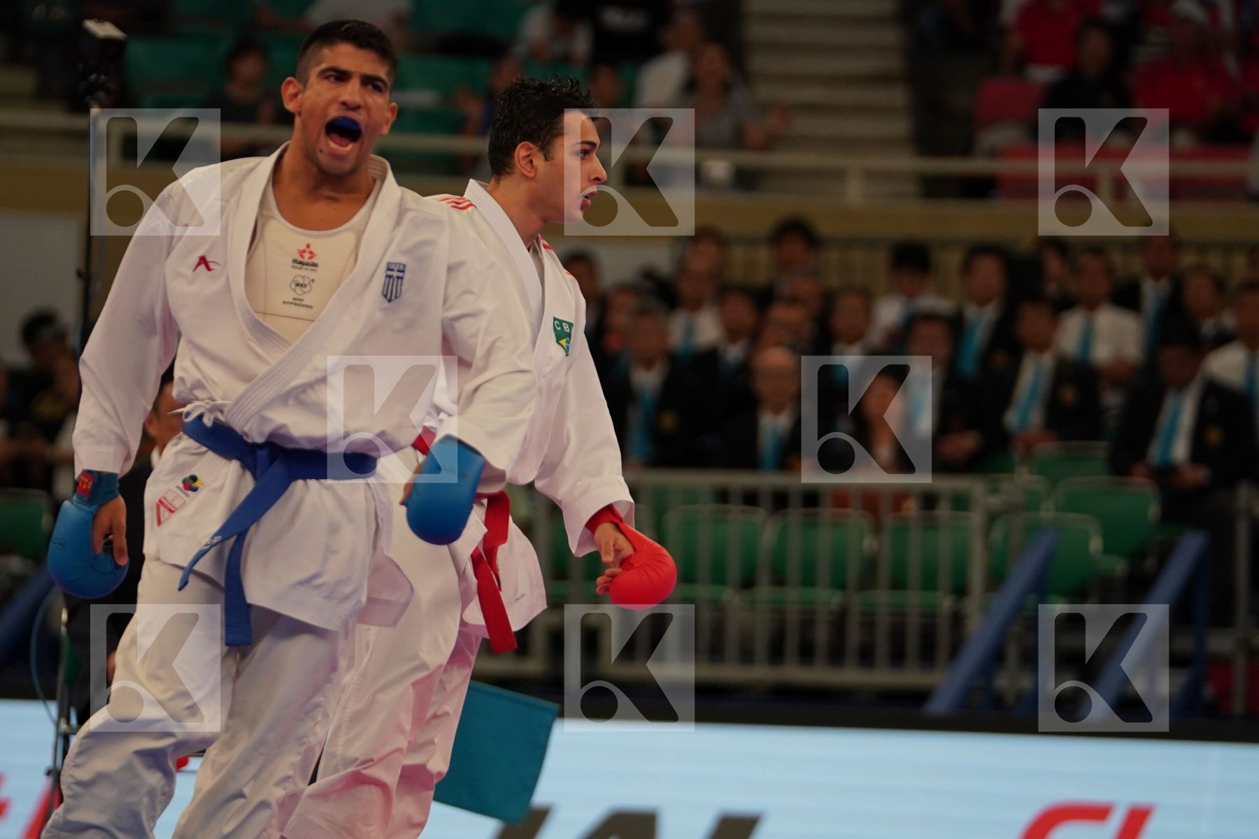 FIGUEIRA VINICIUS (BRAZIL) vs XENOS DIONYSIOS (GREECE) in Senior Kumite -67 Kg - Bronze bout