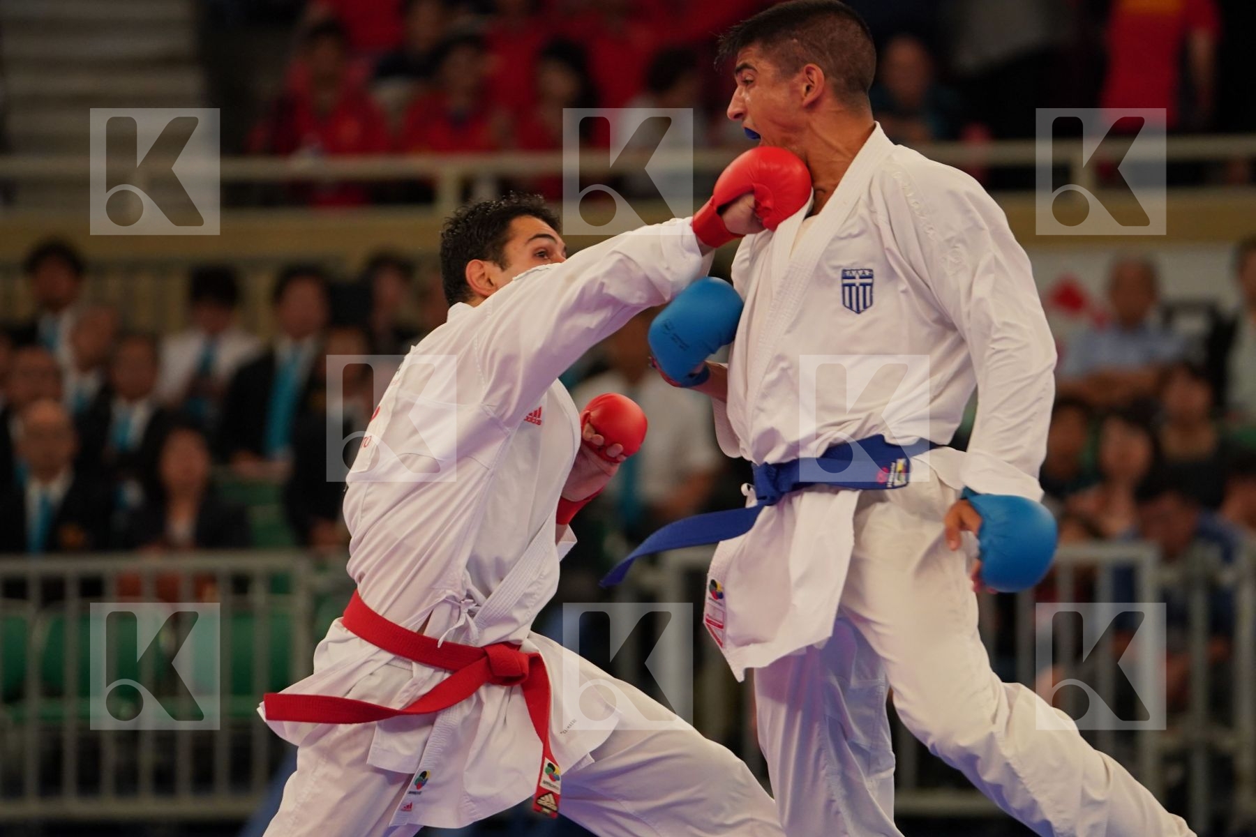 FIGUEIRA VINICIUS (BRAZIL) vs XENOS DIONYSIOS (GREECE) in Senior Kumite -67 Kg - Bronze bout