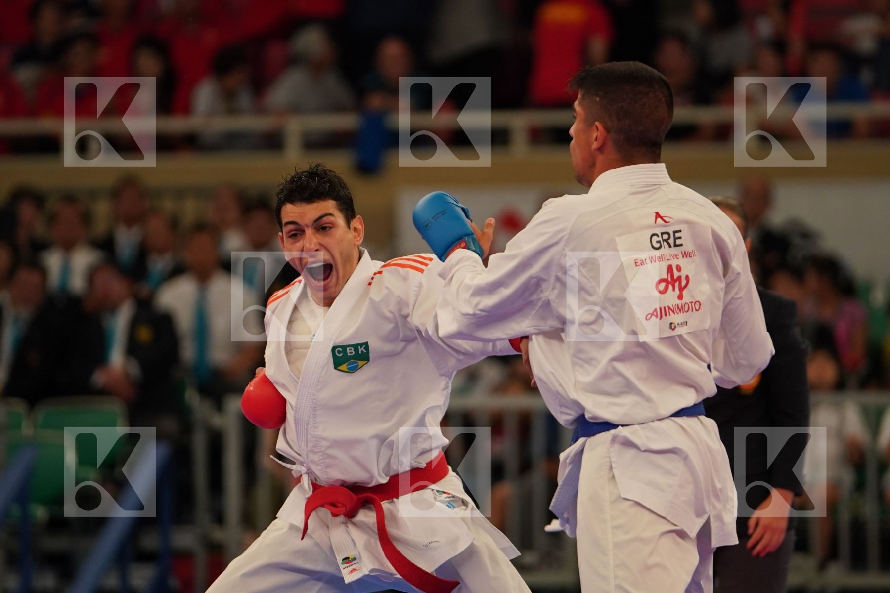 FIGUEIRA VINICIUS (BRAZIL) vs XENOS DIONYSIOS (GREECE) in Senior Kumite -67 Kg - Bronze bout