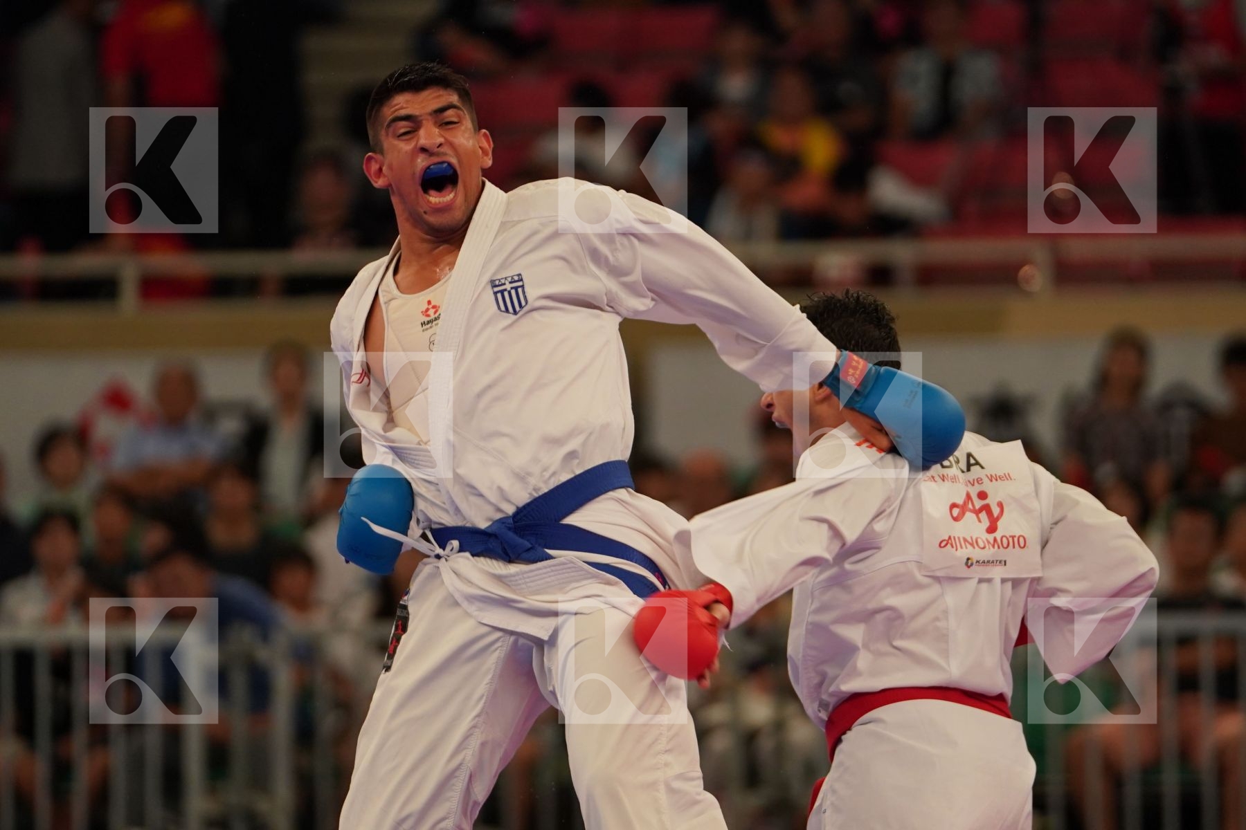 FIGUEIRA VINICIUS (BRAZIL) vs XENOS DIONYSIOS (GREECE) in Senior Kumite -67 Kg - Bronze bout
