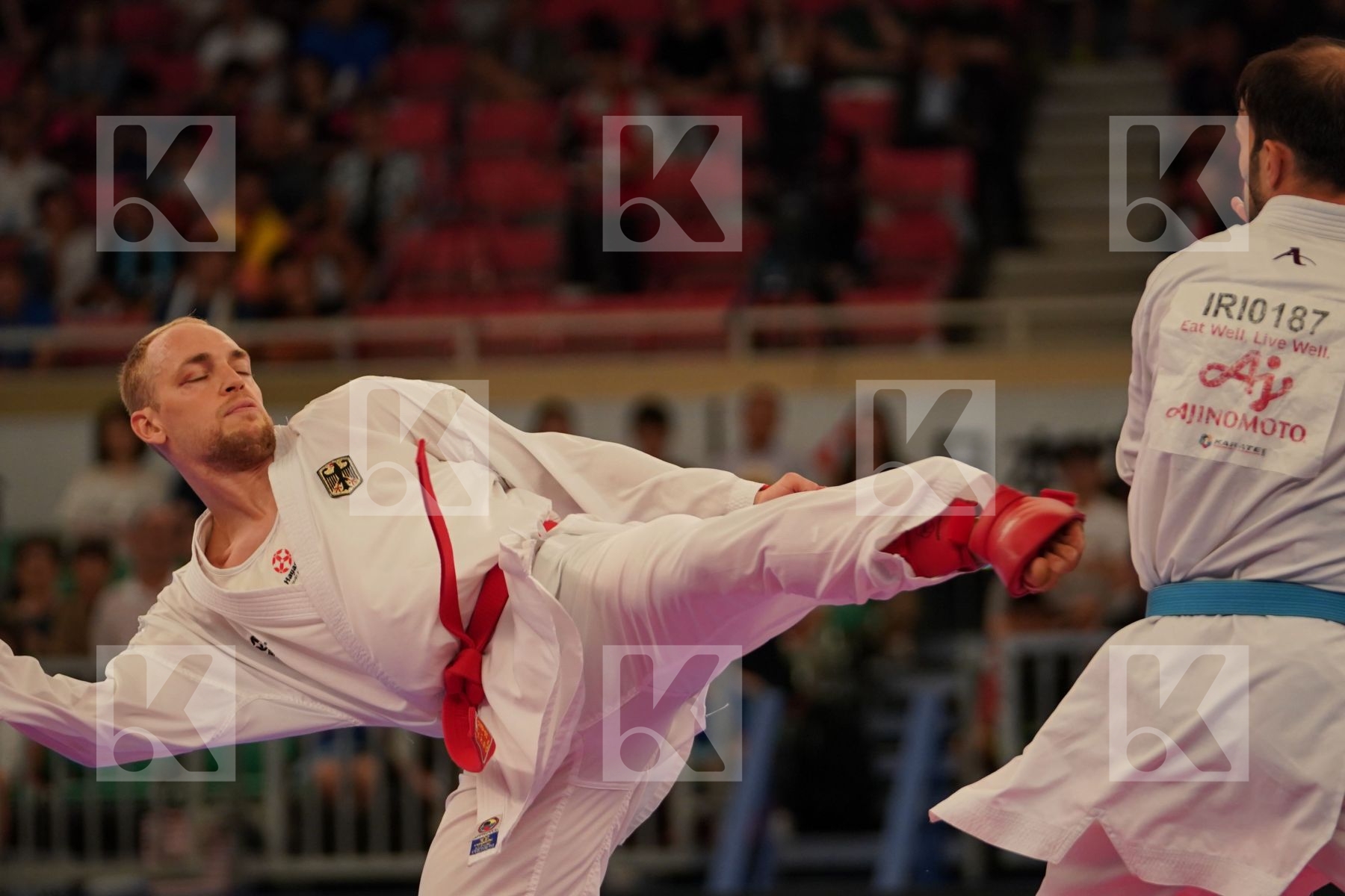 BITSCH NOAH (GERMANY) vs ASGARI GHONCHEH BAHMAN (IRAN) in Senior Kumite -75 Kg - Bronze bout