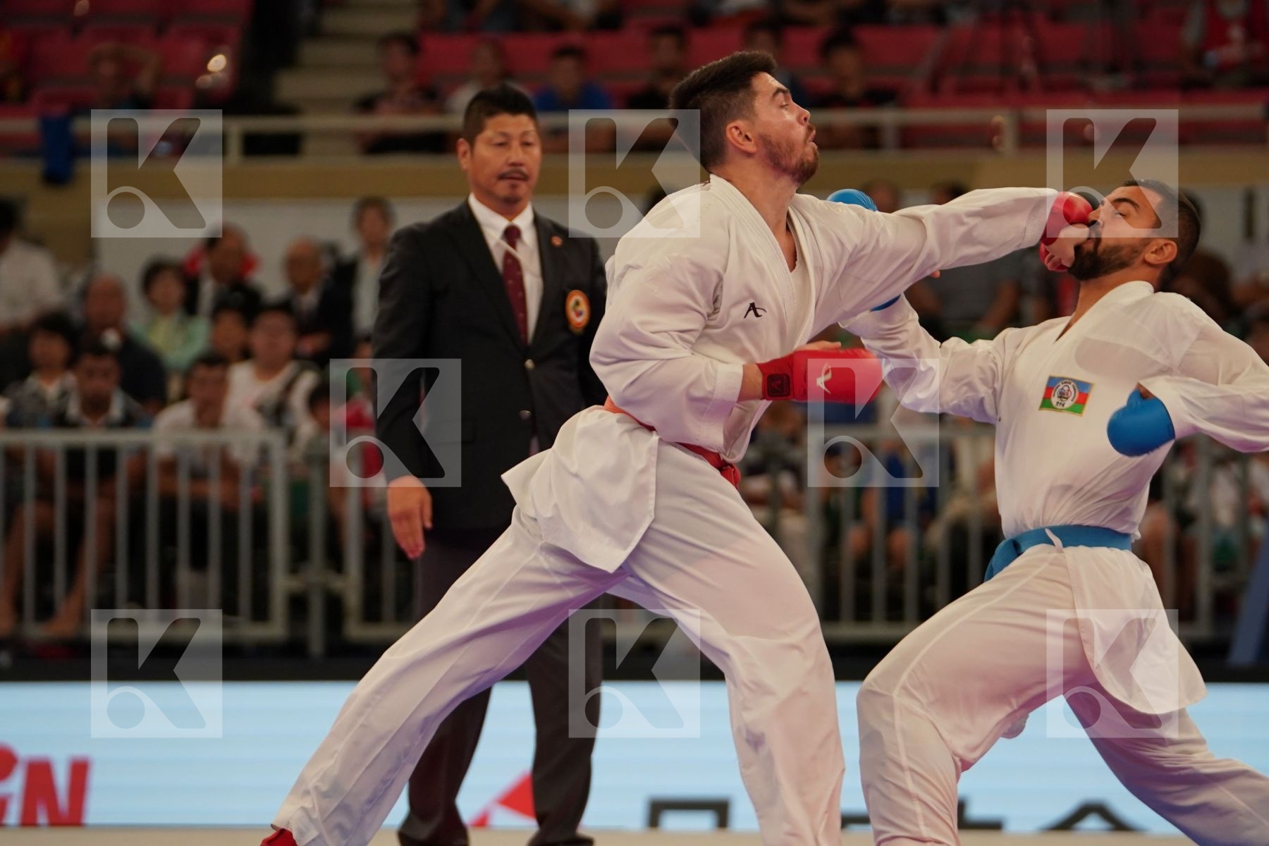 CHIKHMAREV IGOR (KAZAKHSTAN) vs MAMAYEV AYKHAN (AZERBAIJAN) in Senior Kumite -84 Kg - Bronze bout