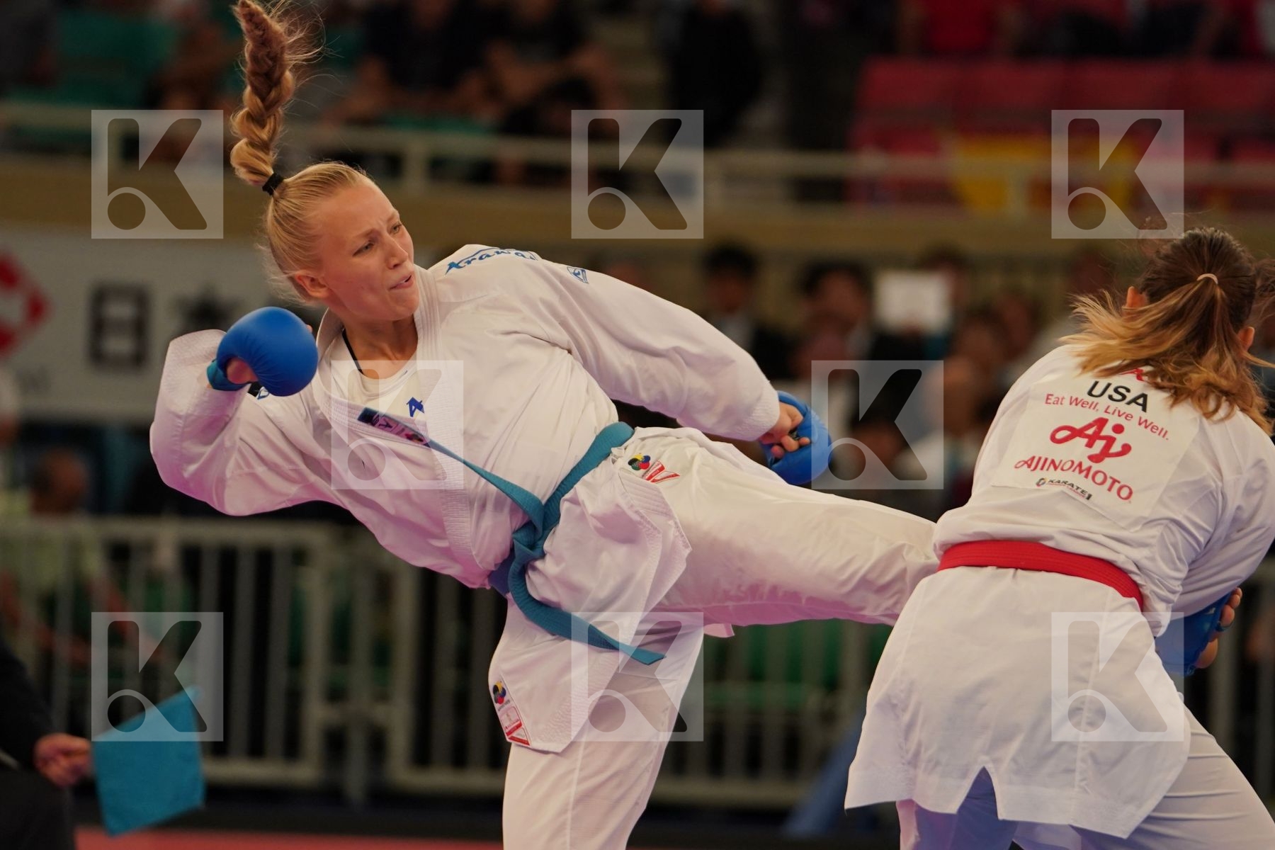 WASOWICZ MAYA (USA) vs KEINANEN TITTA (FINLAND) in Senior Kumite 68+ Kg - Bronze bout