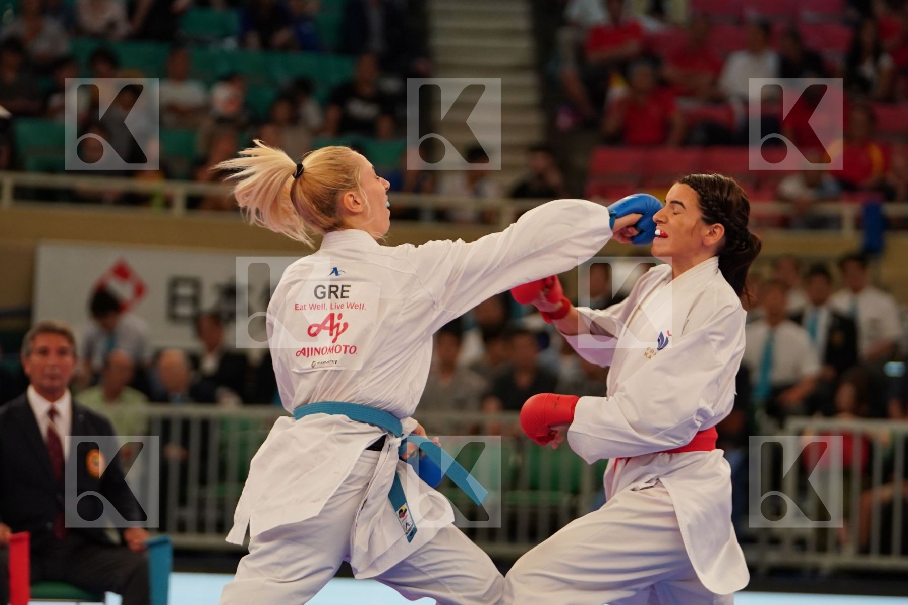 GARCIA NANCY (FRANCE) vs CHATZILIADOU ELENI (GREECE) in Senior Kumite 68+ Kg - Bronze bout