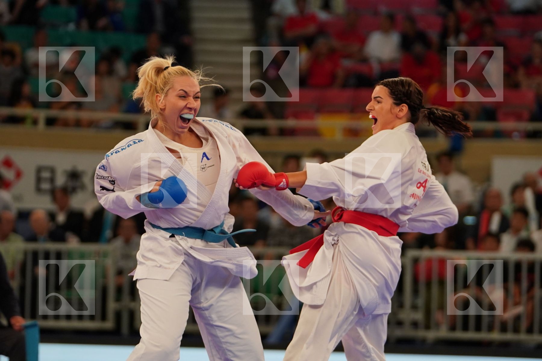 GARCIA NANCY (FRANCE) vs CHATZILIADOU ELENI (GREECE) in Senior Kumite 68+ Kg - Bronze bout