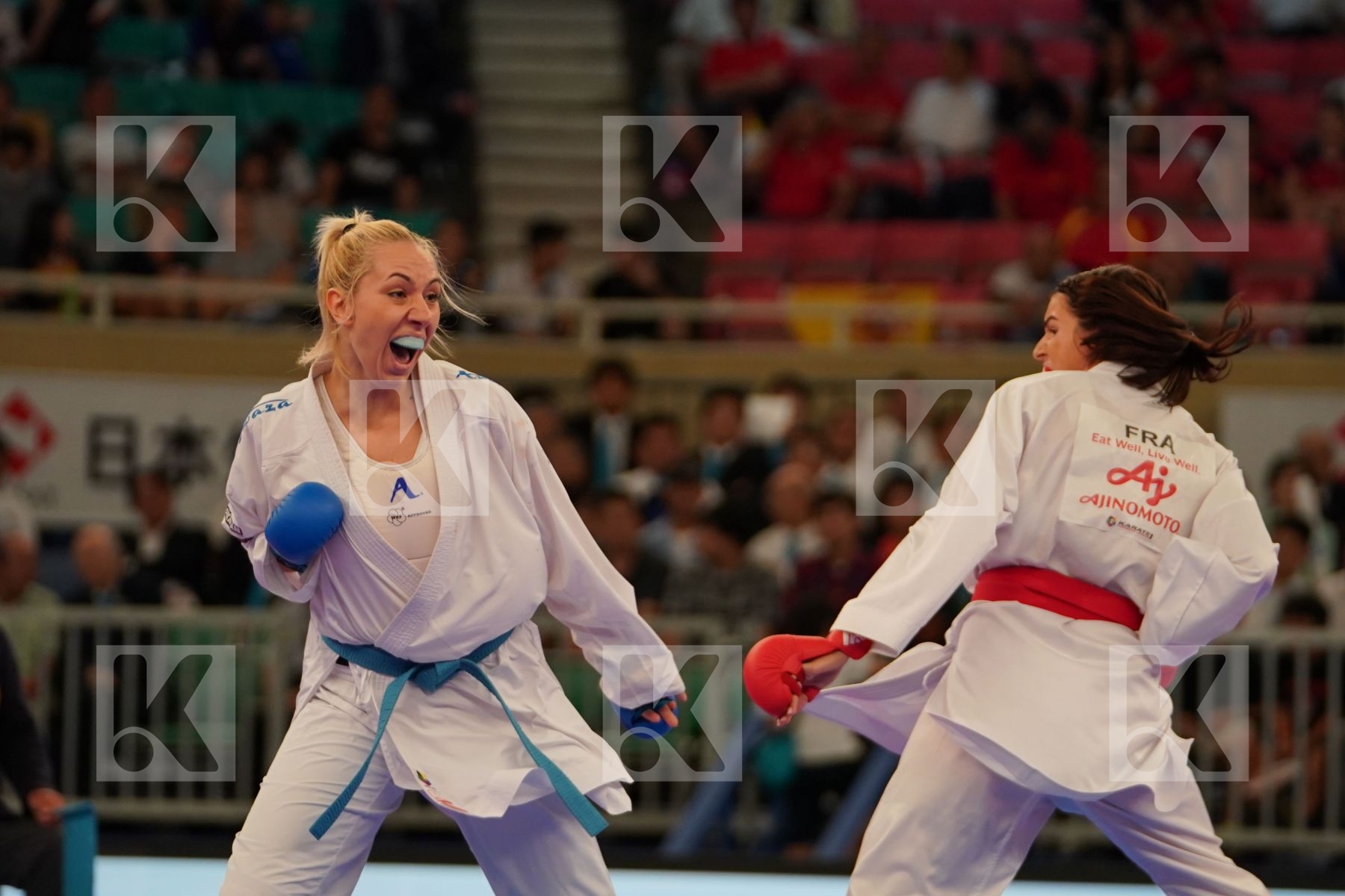 GARCIA NANCY (FRANCE) vs CHATZILIADOU ELENI (GREECE) in Senior Kumite 68+ Kg - Bronze bout
