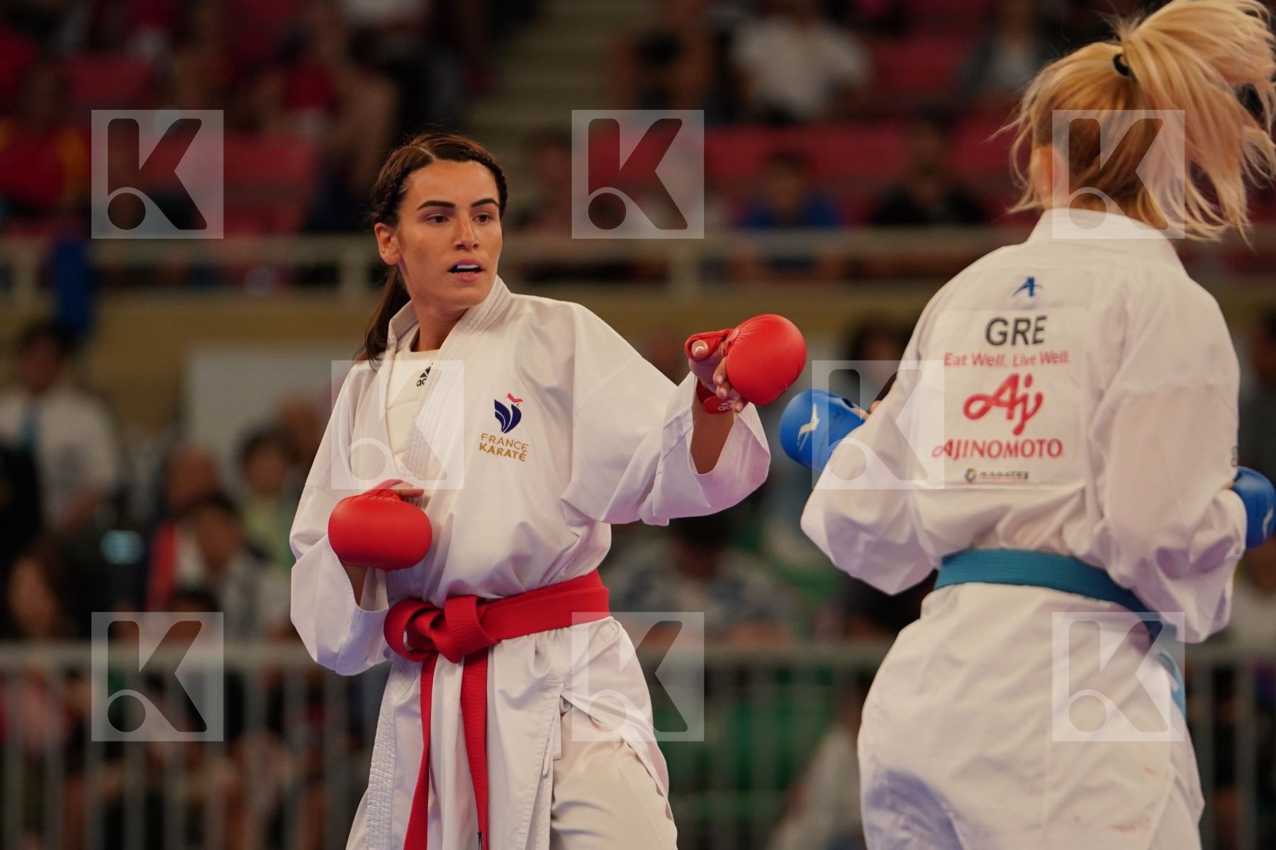 GARCIA NANCY (FRANCE) vs CHATZILIADOU ELENI (GREECE) in Senior Kumite 68+ Kg - Bronze bout