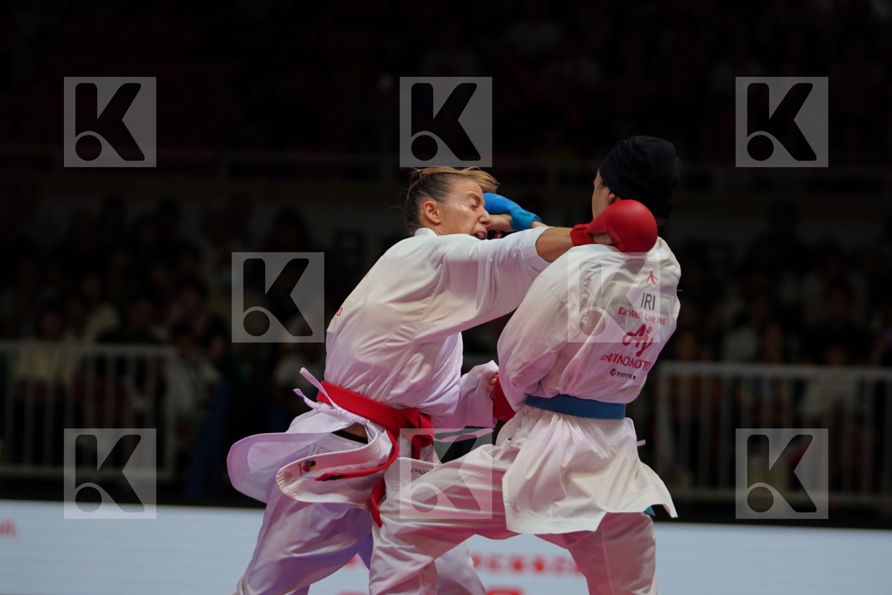 RECCHIA ALEXANDRA (FRANCE) vs BAHMANYAR SARA (IRAN) in Senior Kumite -50 Kg - Gold bout