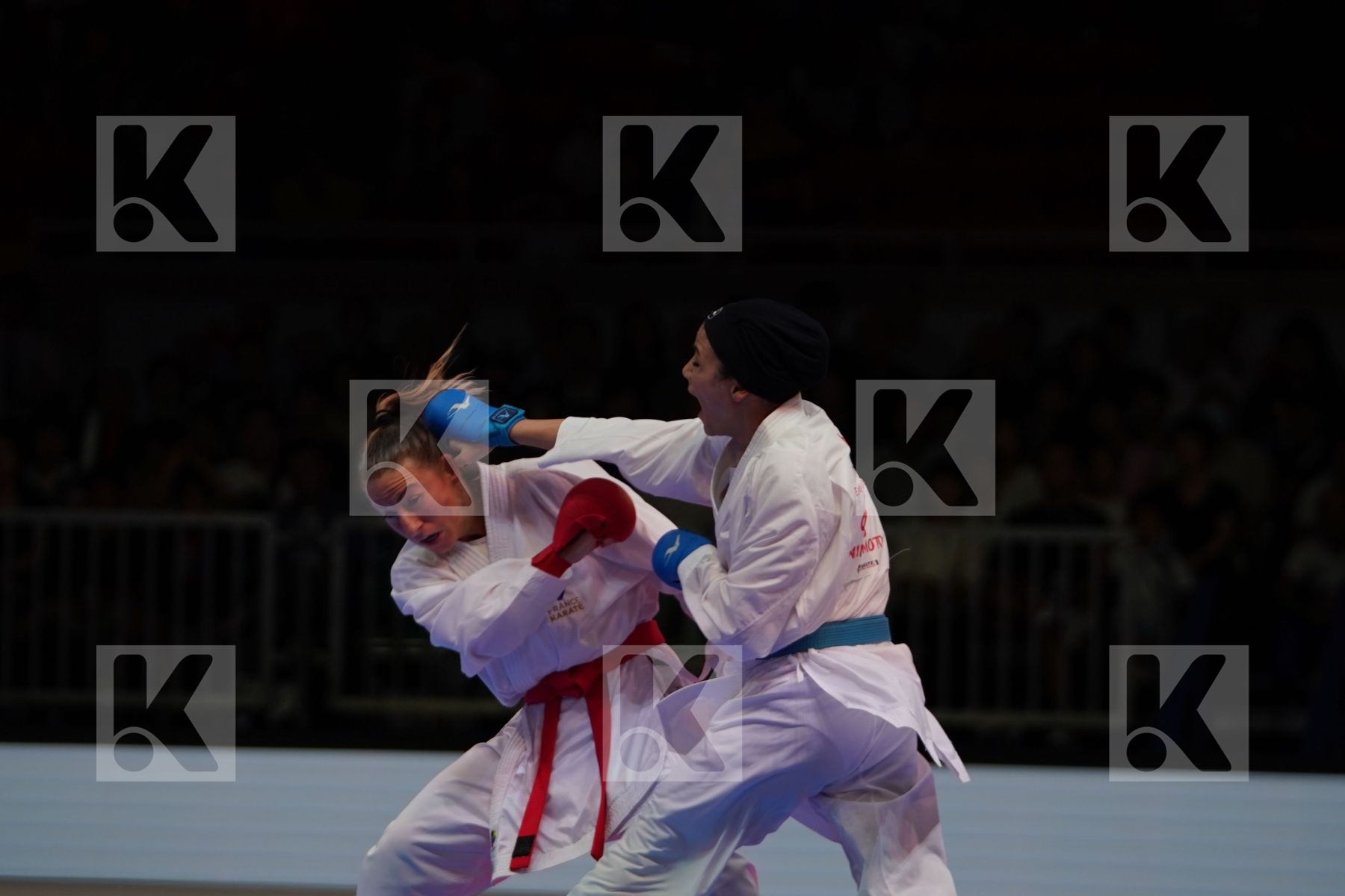 RECCHIA ALEXANDRA (FRANCE) vs BAHMANYAR SARA (IRAN) in Senior Kumite -50 Kg - Gold bout