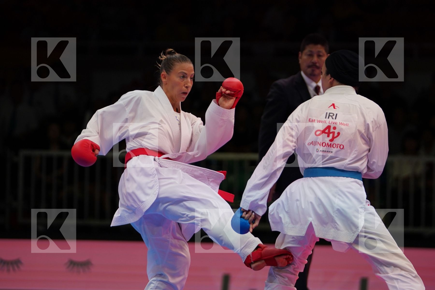 RECCHIA ALEXANDRA (FRANCE) vs BAHMANYAR SARA (IRAN) in Senior Kumite -50 Kg - Gold bout