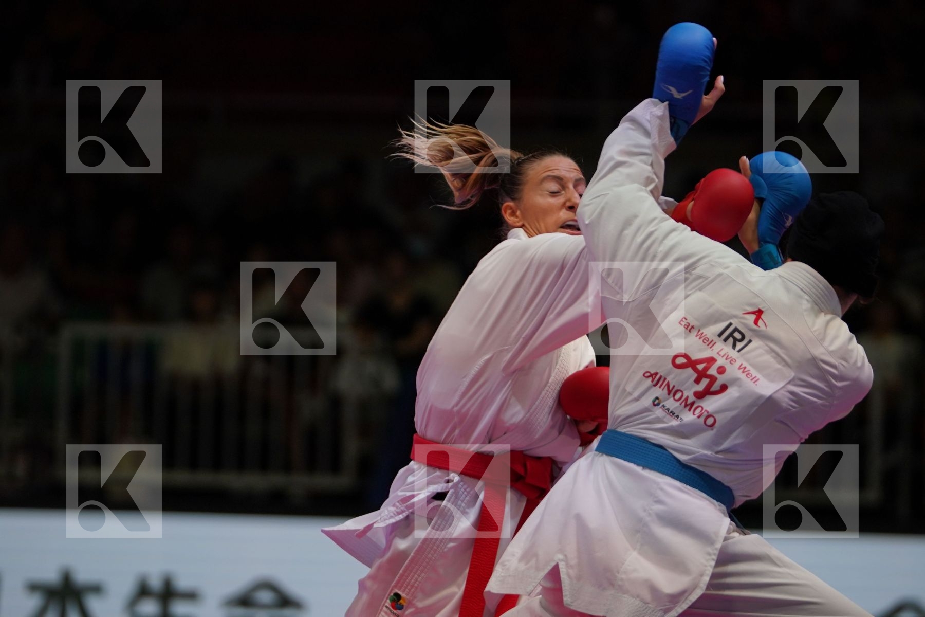 RECCHIA ALEXANDRA (FRANCE) vs BAHMANYAR SARA (IRAN) in Senior Kumite -50 Kg - Gold bout