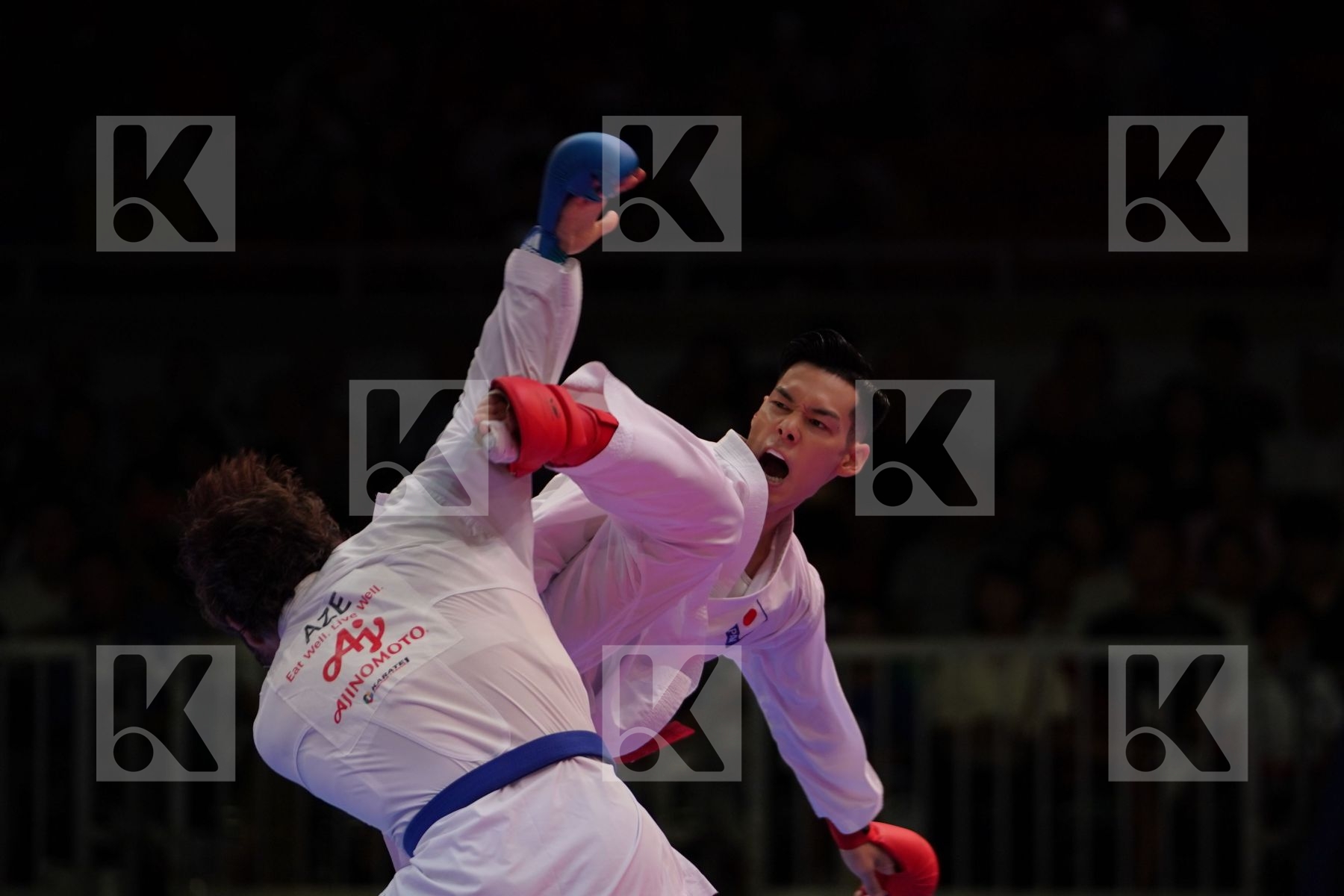 NISHIMURA KEN (JAPAN) VS AGHAYEV RAFAEL (AZERBAIJAN) in Senior Kumite -75 Kg - Gold bout