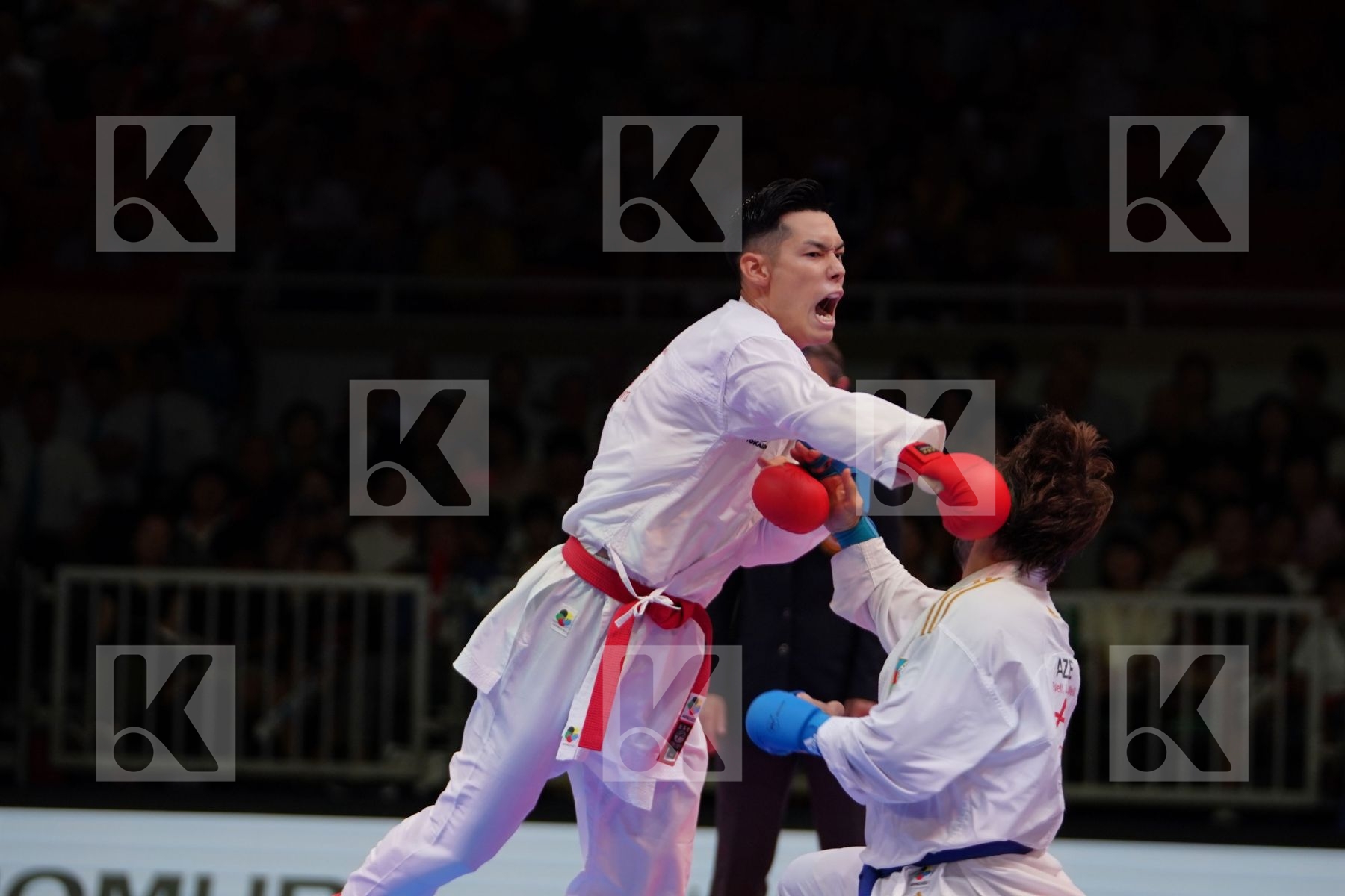 NISHIMURA KEN (JAPAN) VS AGHAYEV RAFAEL (AZERBAIJAN) in Senior Kumite -75 Kg - Gold bout