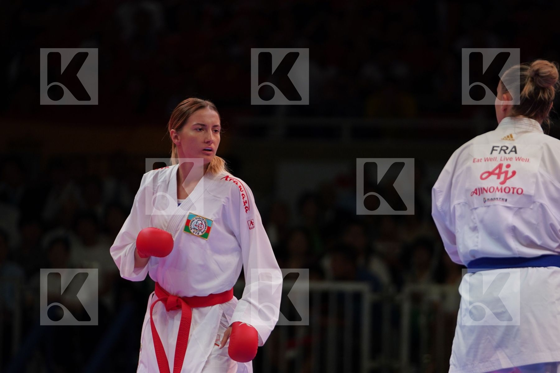 ZARETSKA IRINA (AZERBAIJAN) vs AGIER ALIZEE (FRANCE) in Senior Kumite -68 Kg - Gold bout