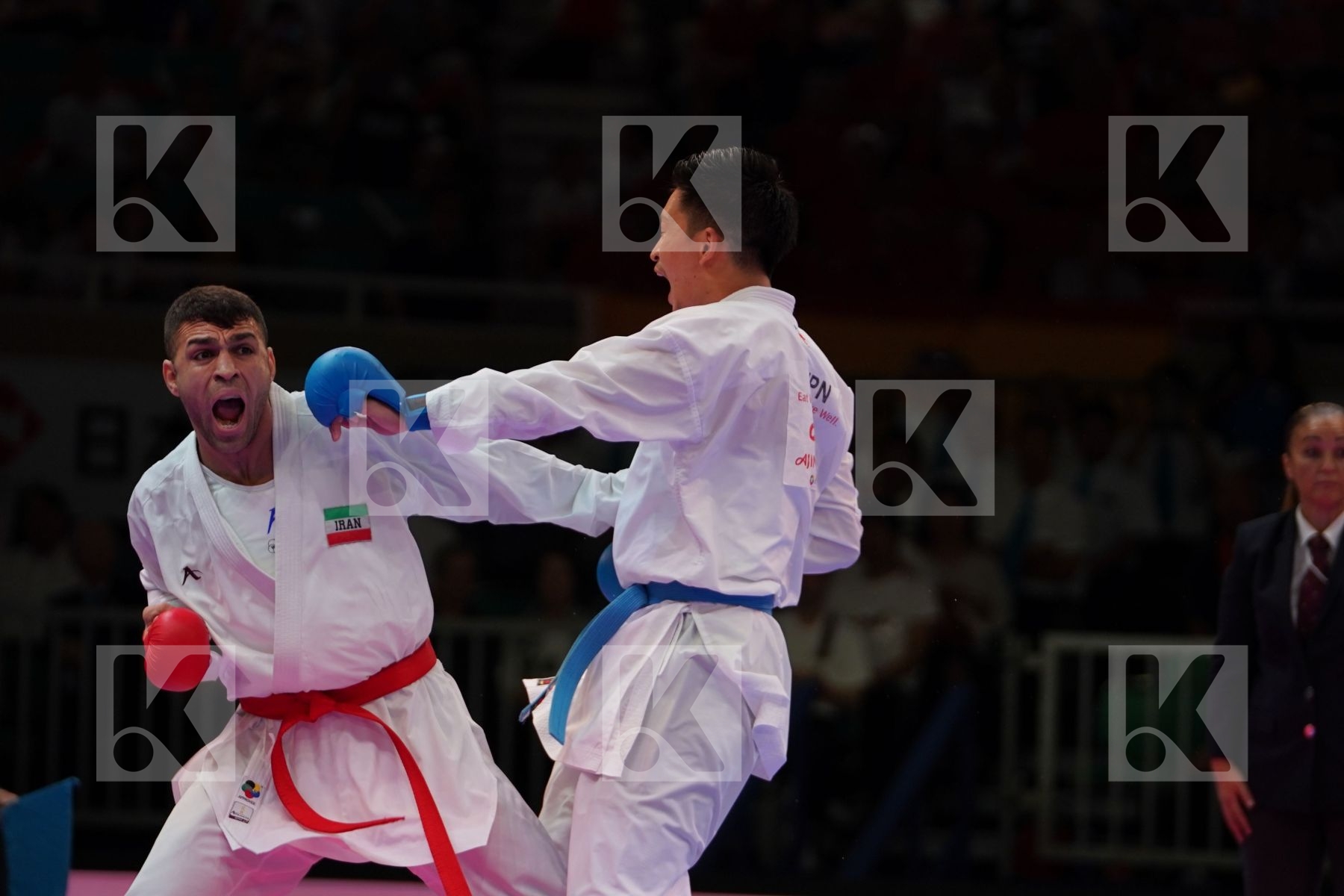 POORSHAB ZABIHOLLAH (IRAN) vs ARAGA RYUTARO (JAPAN) in Senior Kumite -84 Kg - Gold bout