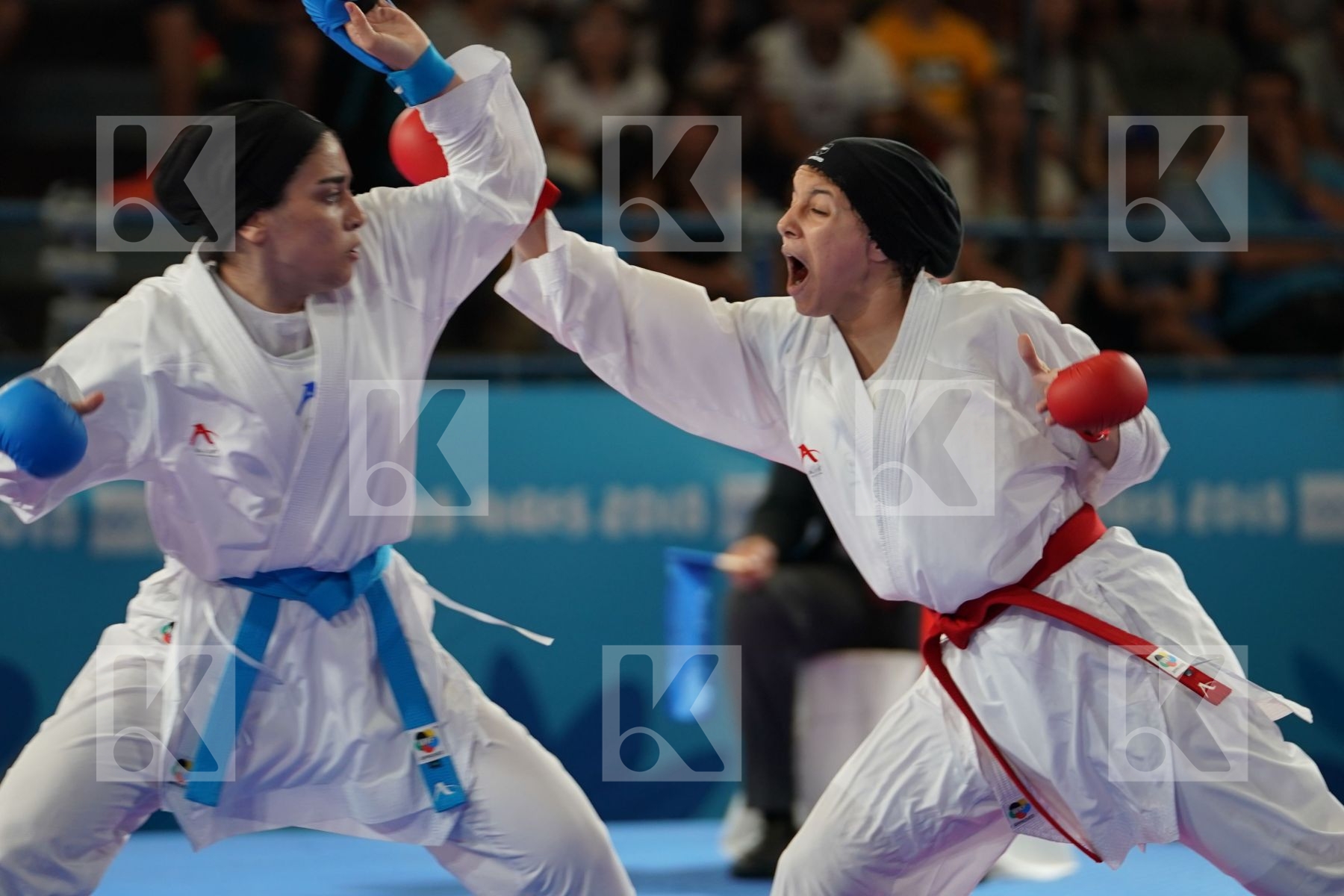 YASMIN NASR (EGYPT) vs FATEMEH KONAKDARTARSI (IRAN) in Junior Kumite Female -53Kg - Semifinal