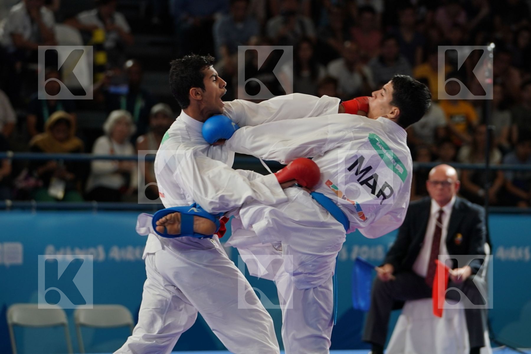 MOHAMMED ALASSIRI (SAUDI ARABIA) vs OUSSAMA EDARI (MOROCCO) in Junior Kumite Male Ð 61 Kg - Semifinal