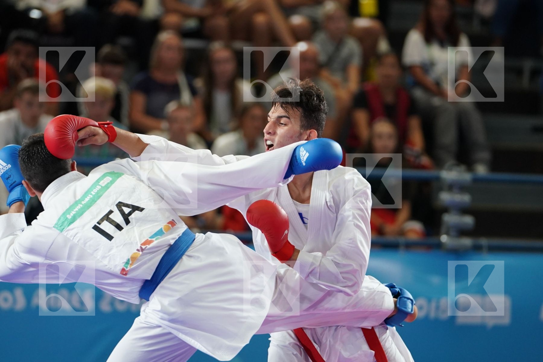 YASSINE SEKOURI (MOROCCO) vs ROSARIO RUGGIERO (ITALY) in Junior Kumite Male Ð 68 Kg - Semifinal