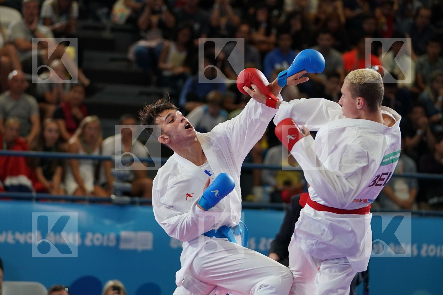 QUENTIN MAHAUDEN (BELGIUM) vs YASSINE SEKOURI (MOROCCO) in Junior Kumite Male Ð 68 Kg - Final bout