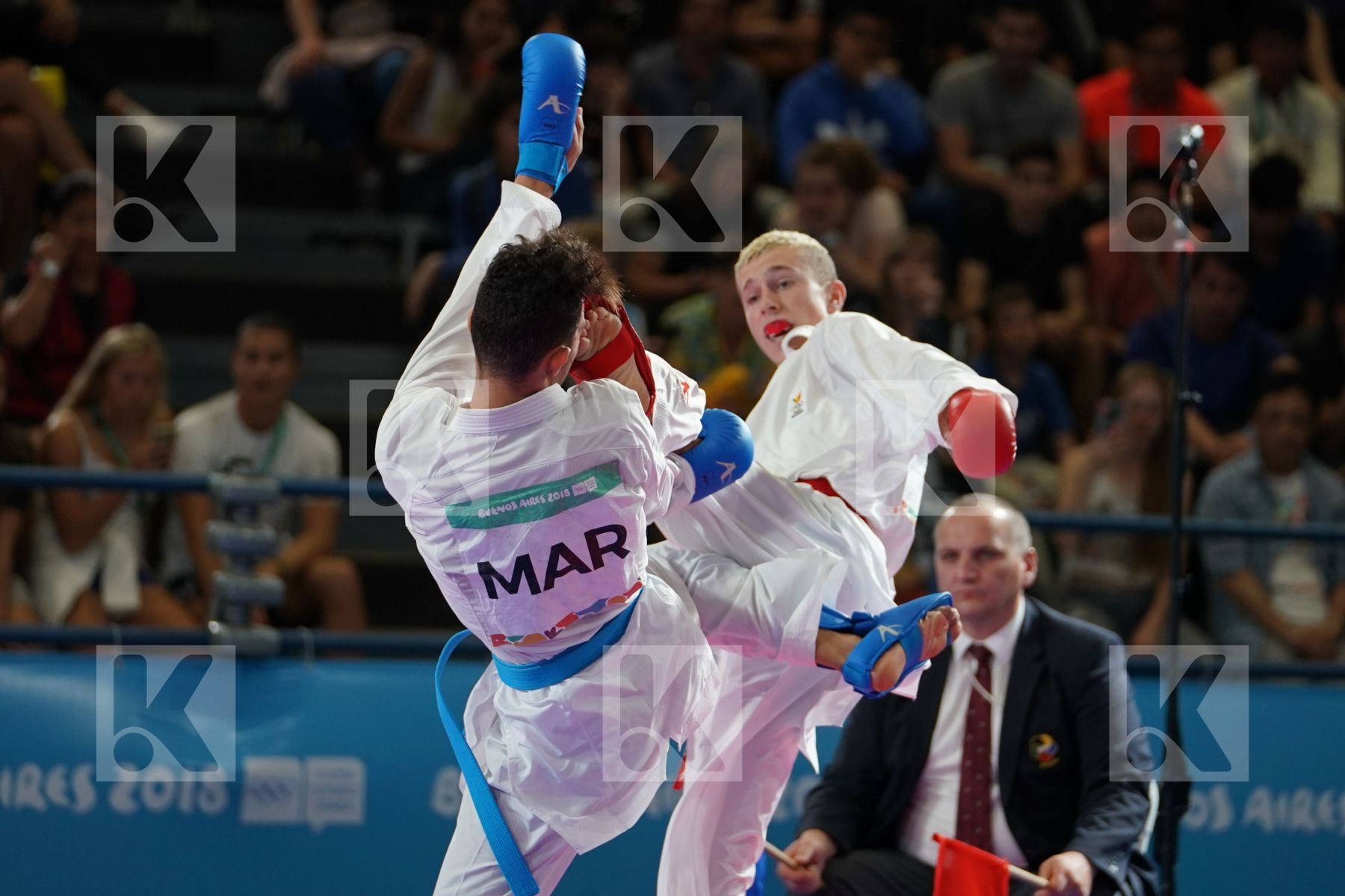 QUENTIN MAHAUDEN (BELGIUM) vs YASSINE SEKOURI (MOROCCO) in Junior Kumite Male Ð 68 Kg - Final bout