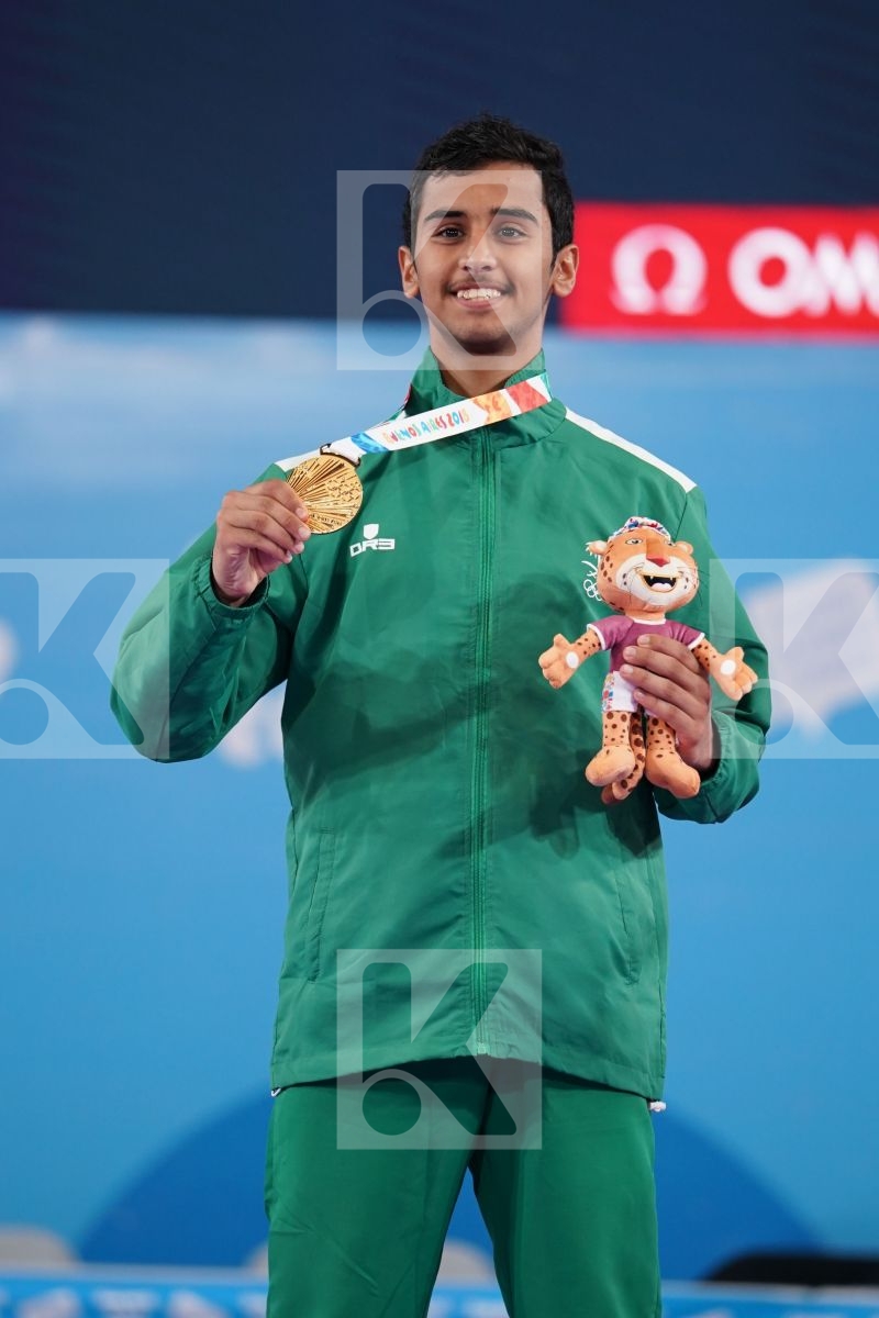 MOHAMMED ALASSIRI (SAUDI ARABIA), MASAKI YAMAOKA (JAPAN), OUSSAMA EDARI (MOROCCO), FAHIK VESELI (FYR OF MACEDONIA) in Junior Kumite Male Ð 61 Kg - Podium ceremony