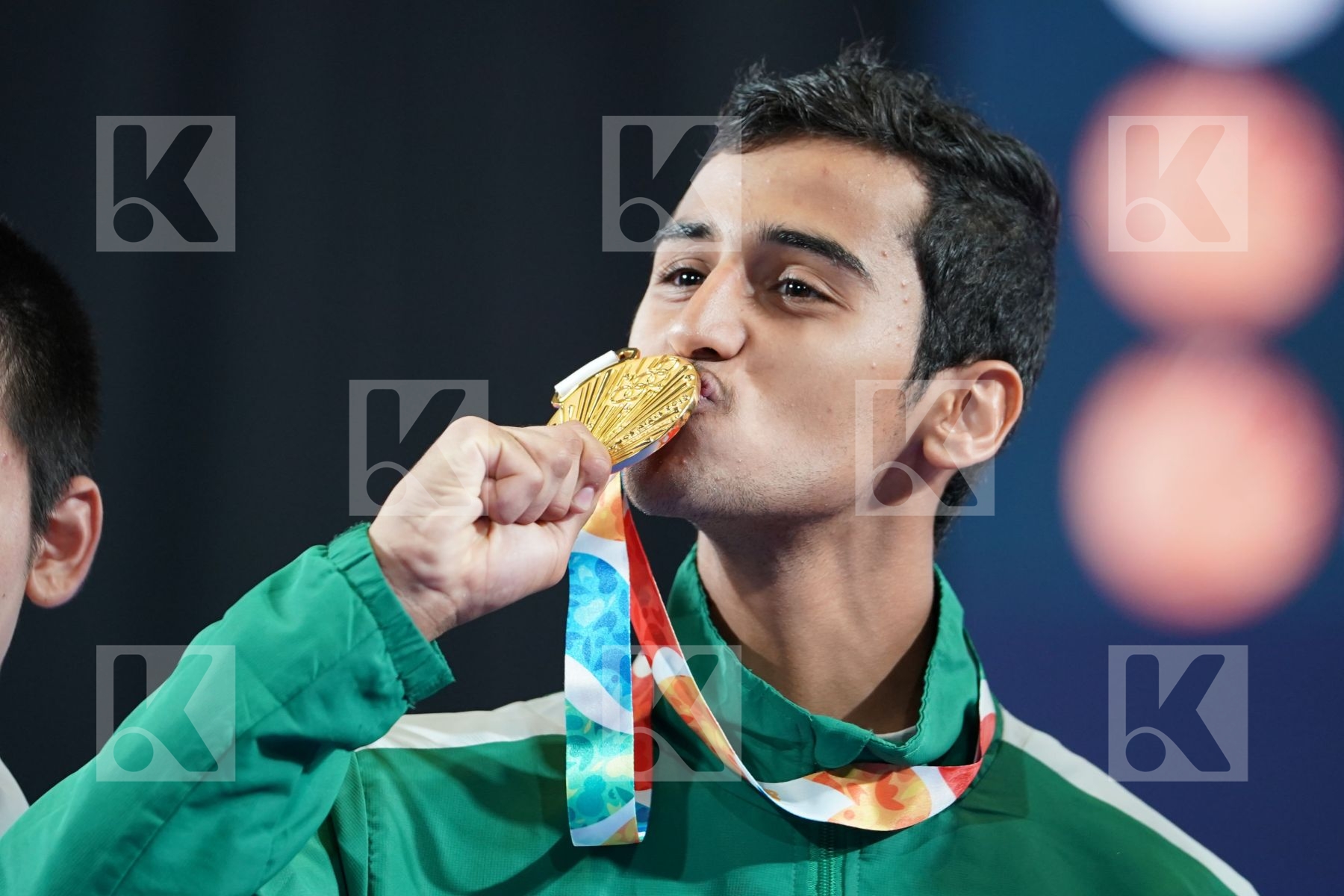 MOHAMMED ALASSIRI (SAUDI ARABIA), MASAKI YAMAOKA (JAPAN), OUSSAMA EDARI (MOROCCO), FAHIK VESELI (FYR OF MACEDONIA) in Junior Kumite Male Ð 61 Kg - Podium ceremony