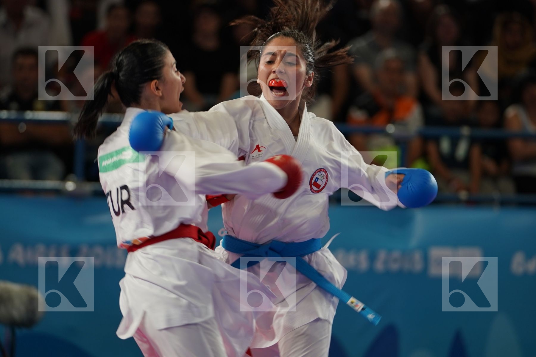 DAMLA OCAK IS (TURKEY) Vs CATALINA VALDES (CHILE) in Junior Kumite Female -53Kg - Semifinal